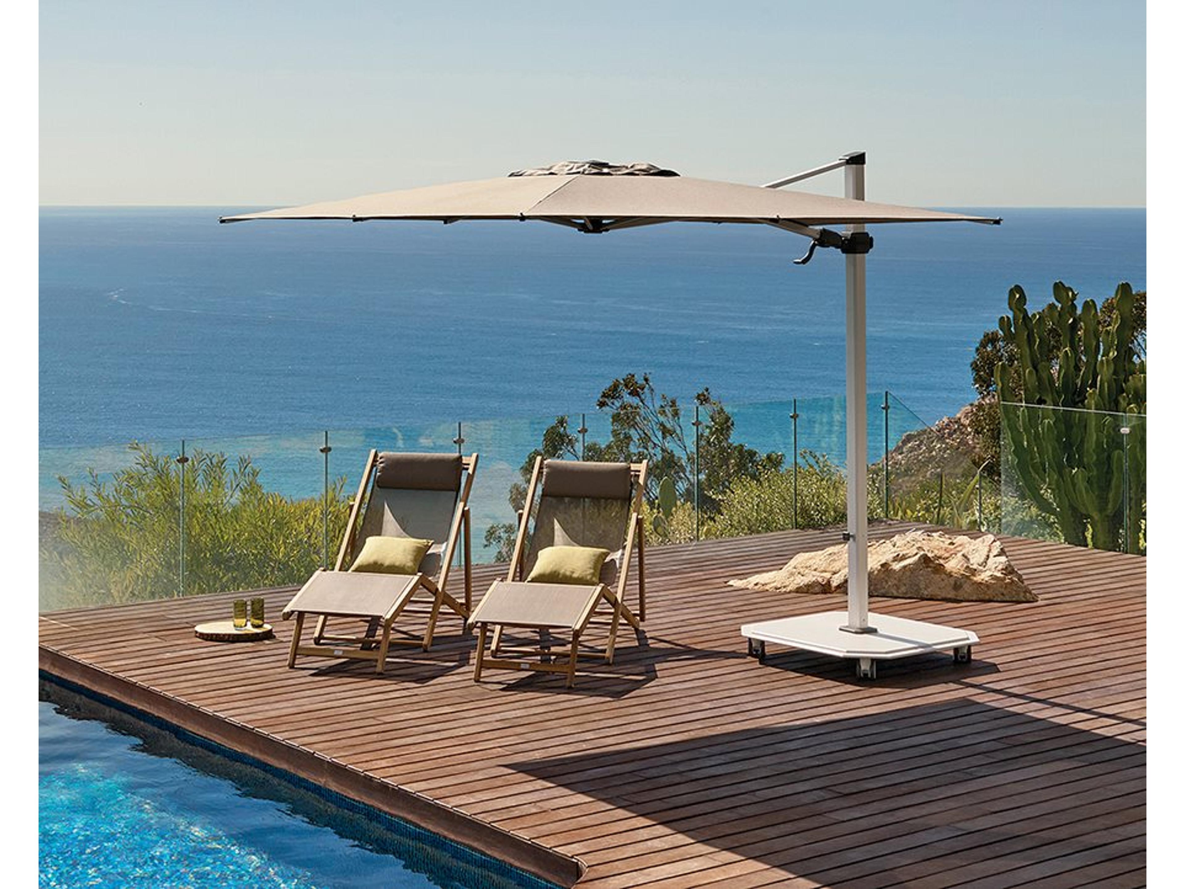 Jardinico JCP.3 10 Foot Aluminum Crank Lift Infinite Tilt Square Outdoor Patio Umbrella