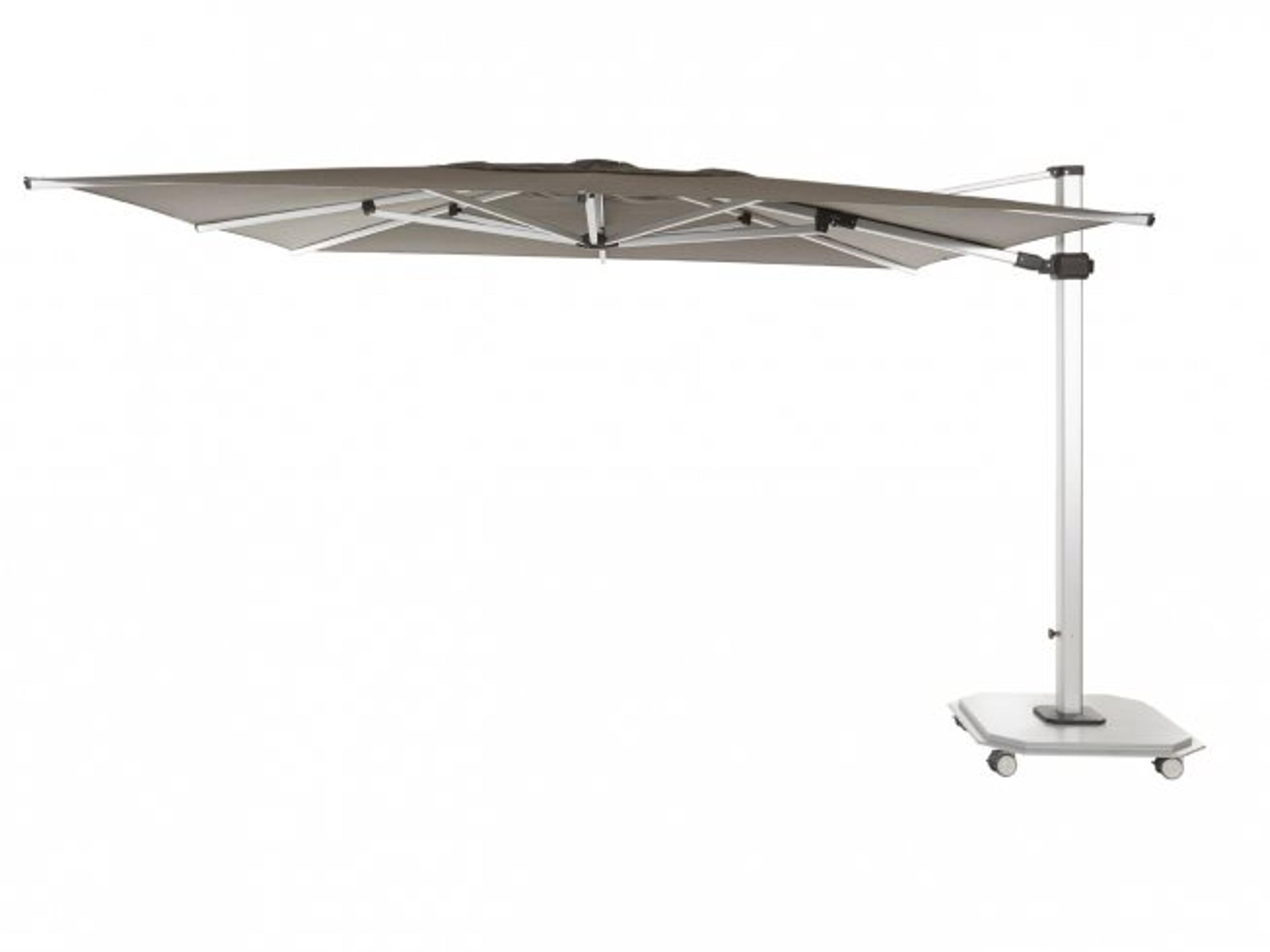 Jardinico JCP.4 10 x 14 Foot Crank Lift Infinite Tilt Rectangular Aluminum Outdoor Umbrella with base