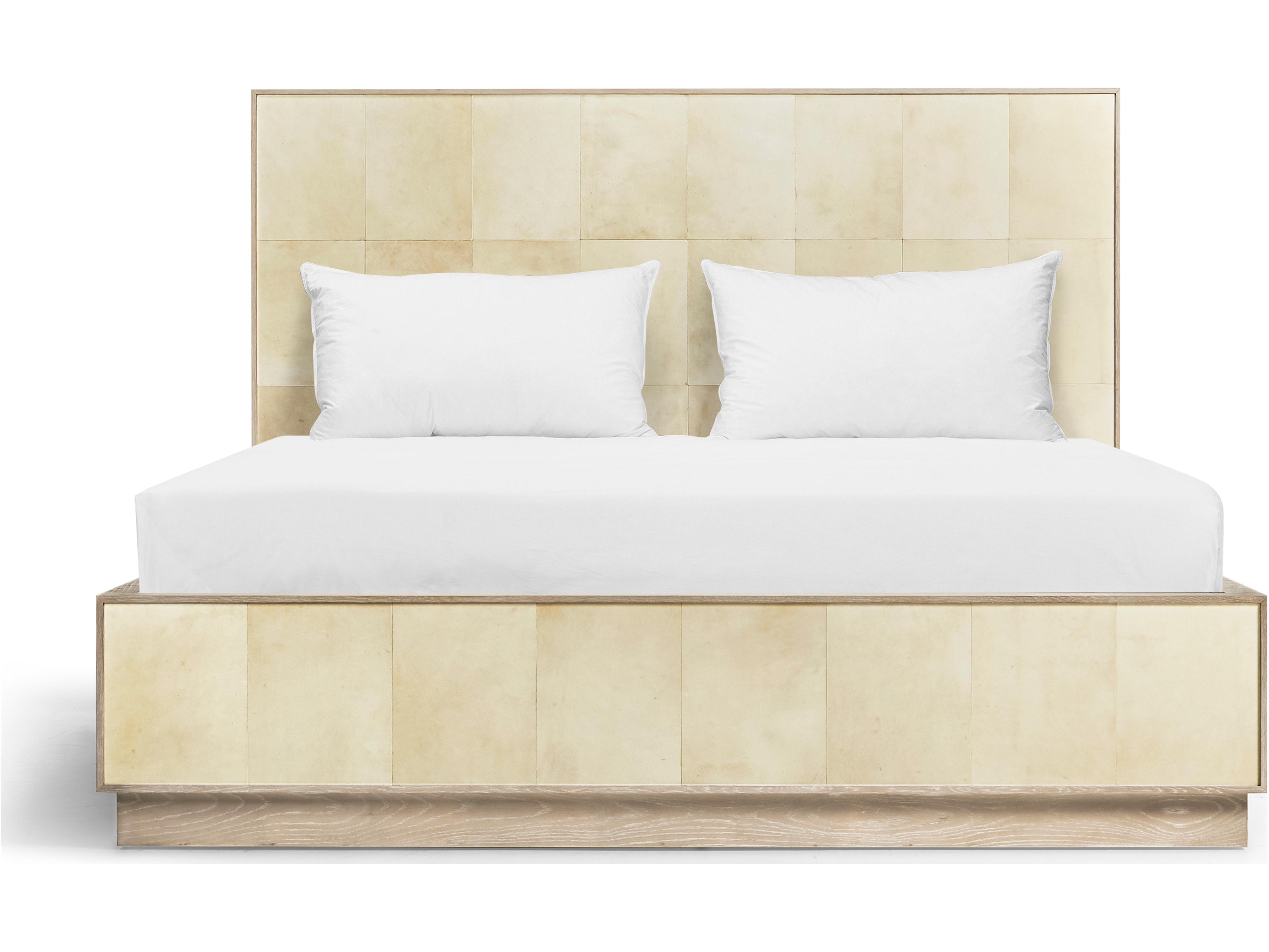Jonathan Charles Water White Parchment Oak Wood King Panel Bed