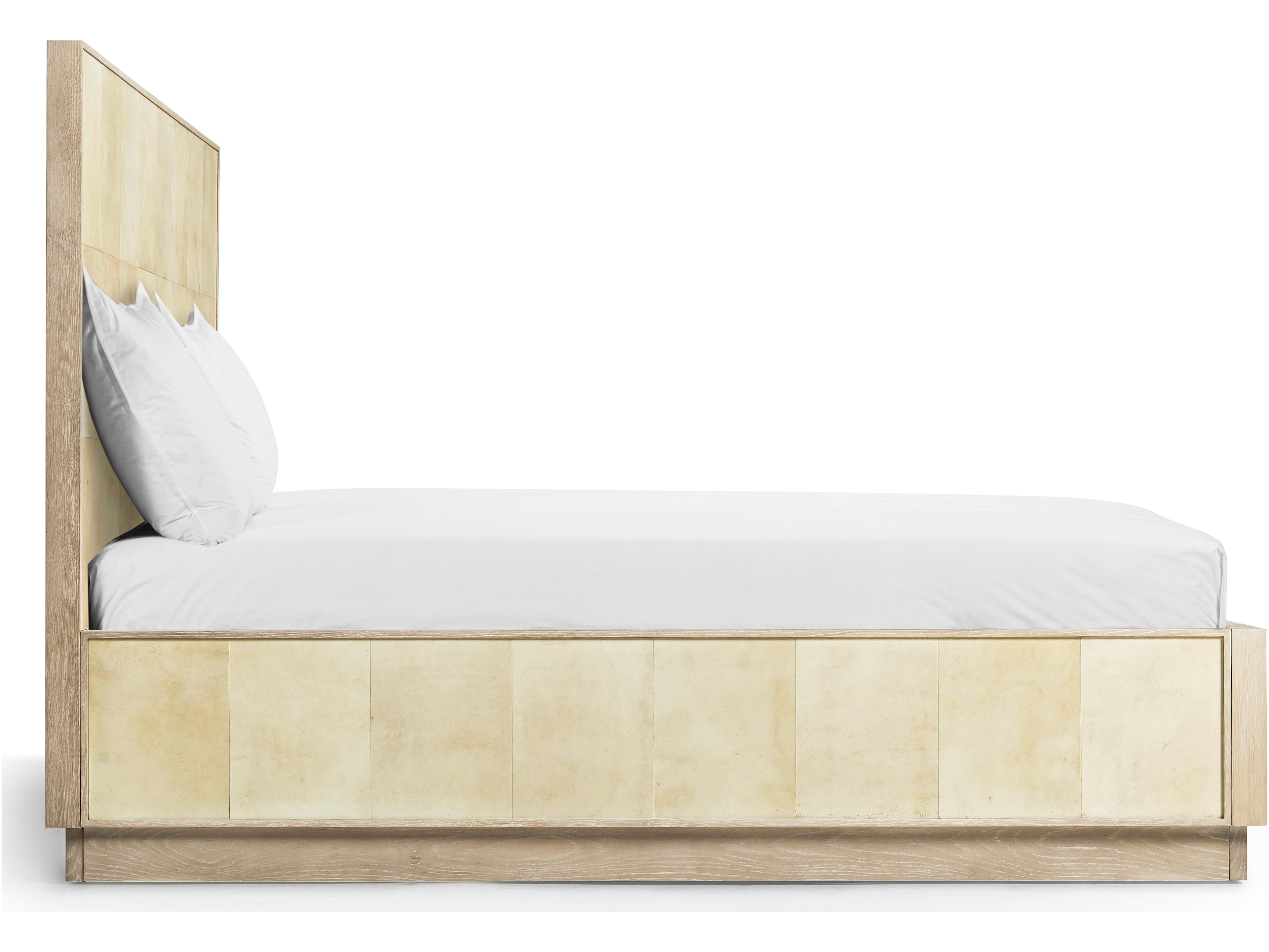 Jonathan Charles Water White Parchment Oak Wood King Panel Bed