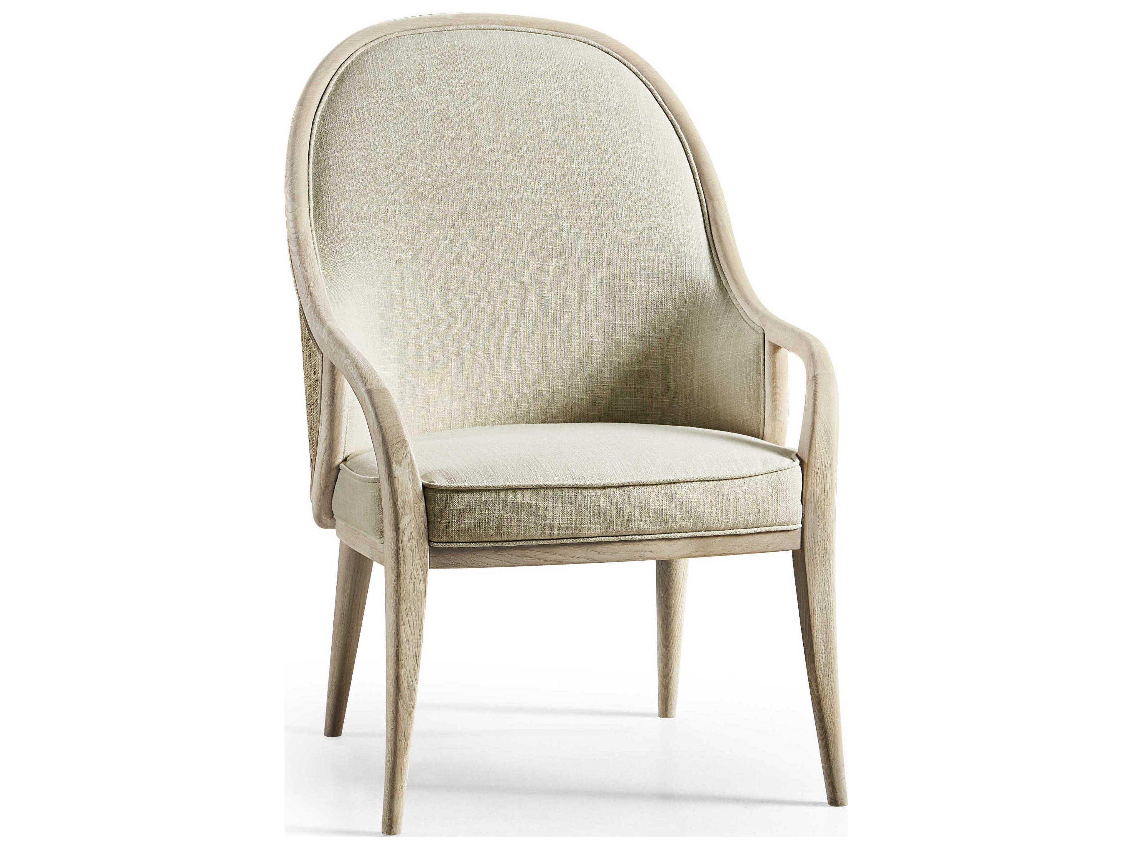 Water Oak Wood Upholstered Arm Dining Chair