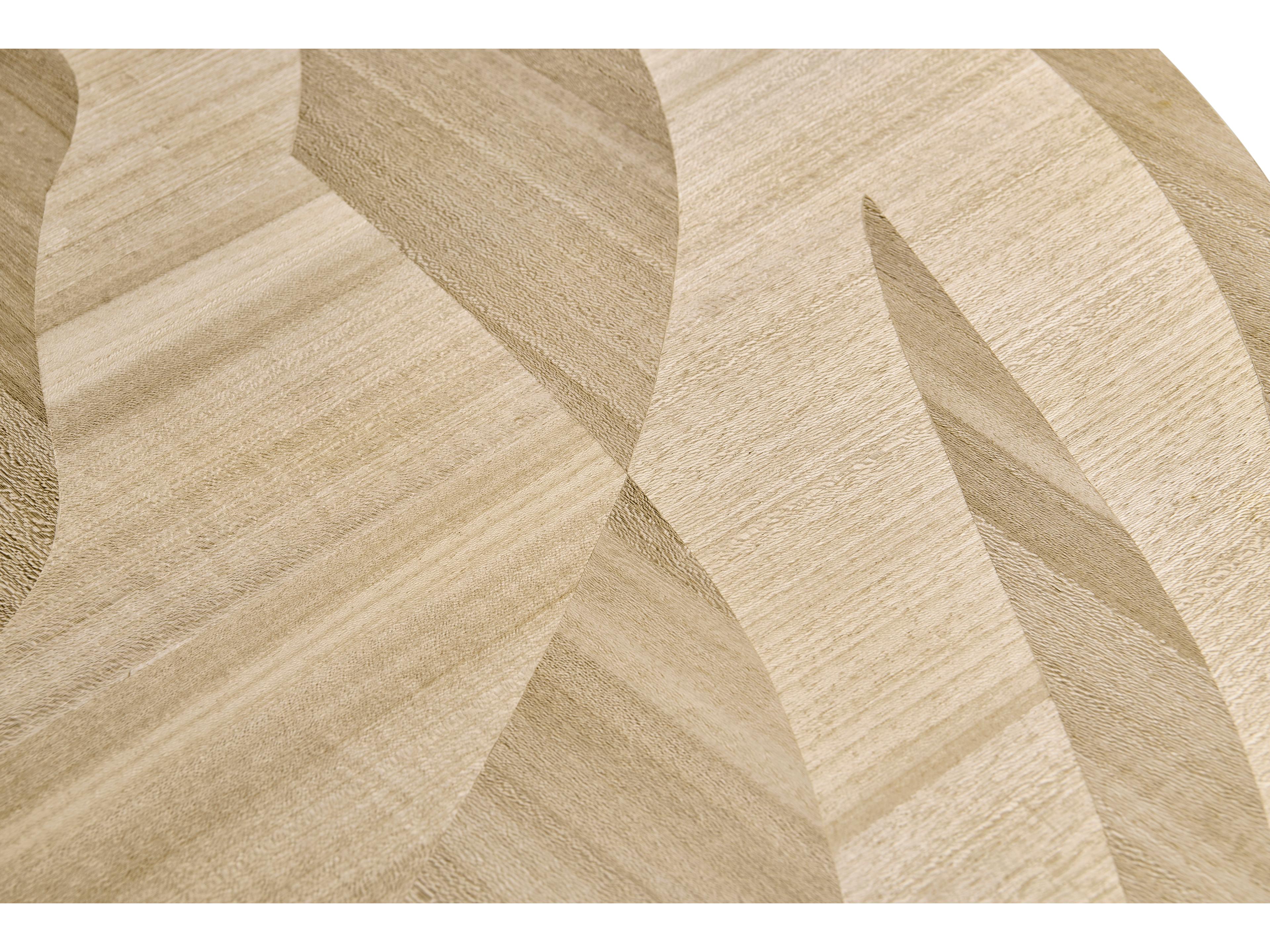 Jonathan Charles Water Round Wood Natural Dyed Koto Dining Table