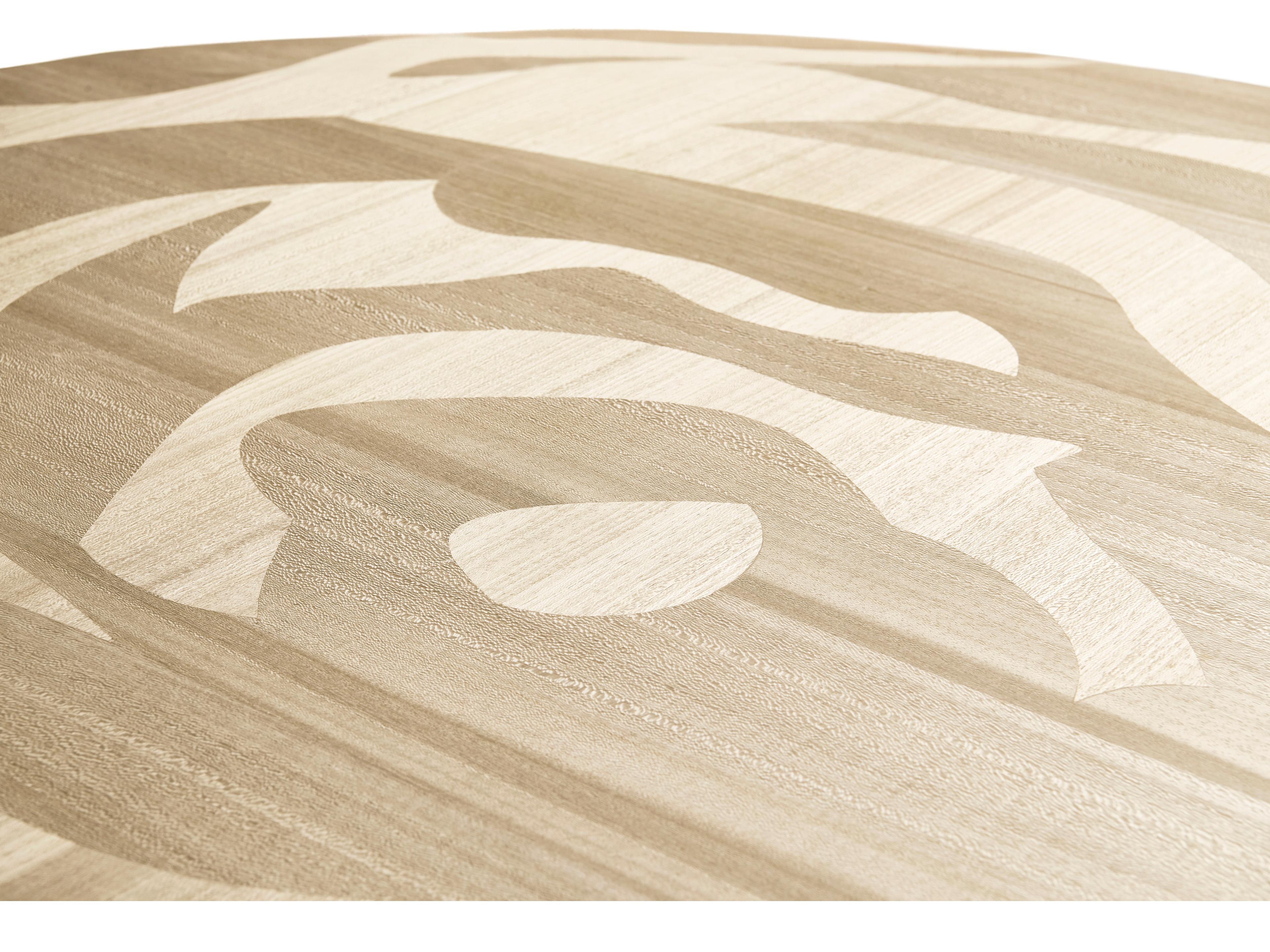 Jonathan Charles Water Round Wood Natural Dyed Koto Dining Table