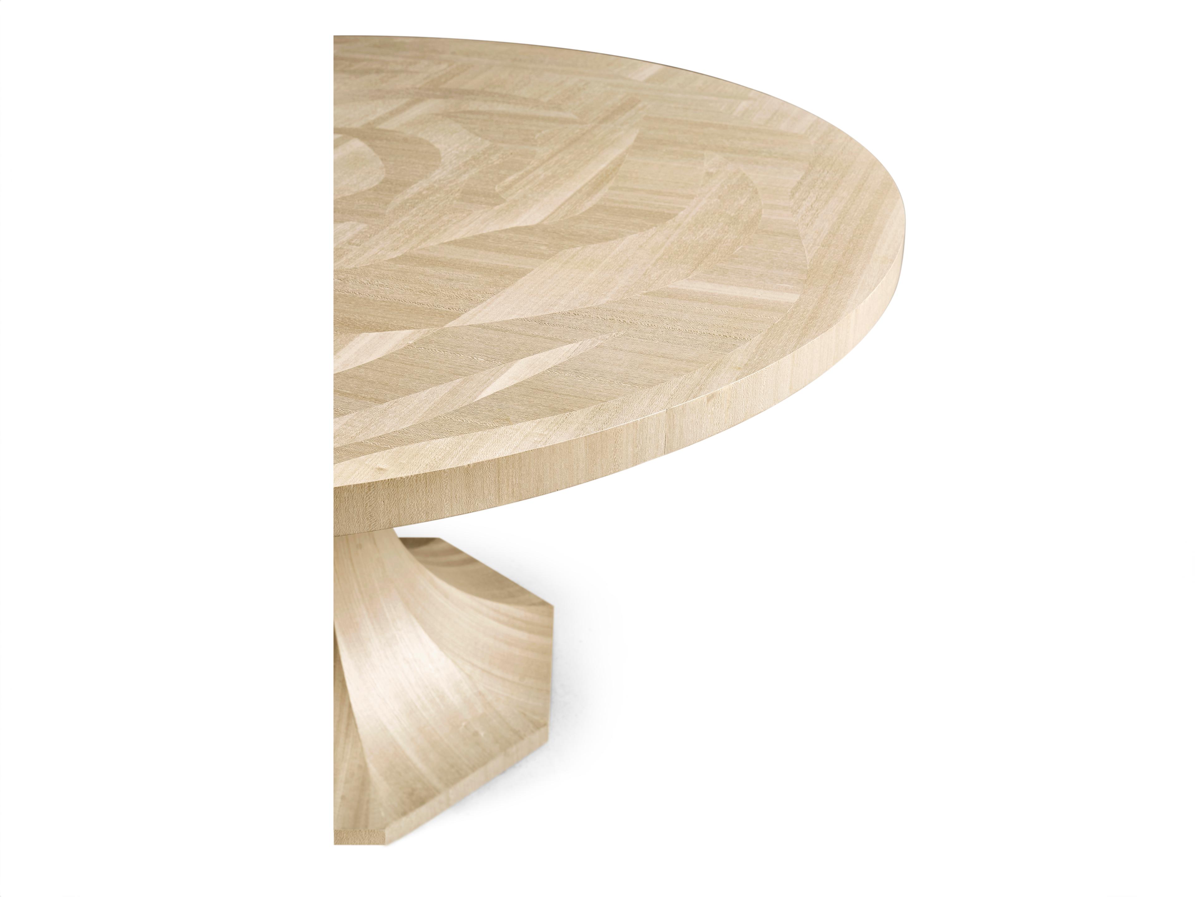 Jonathan Charles Water Round Wood Natural Dyed Koto Dining Table