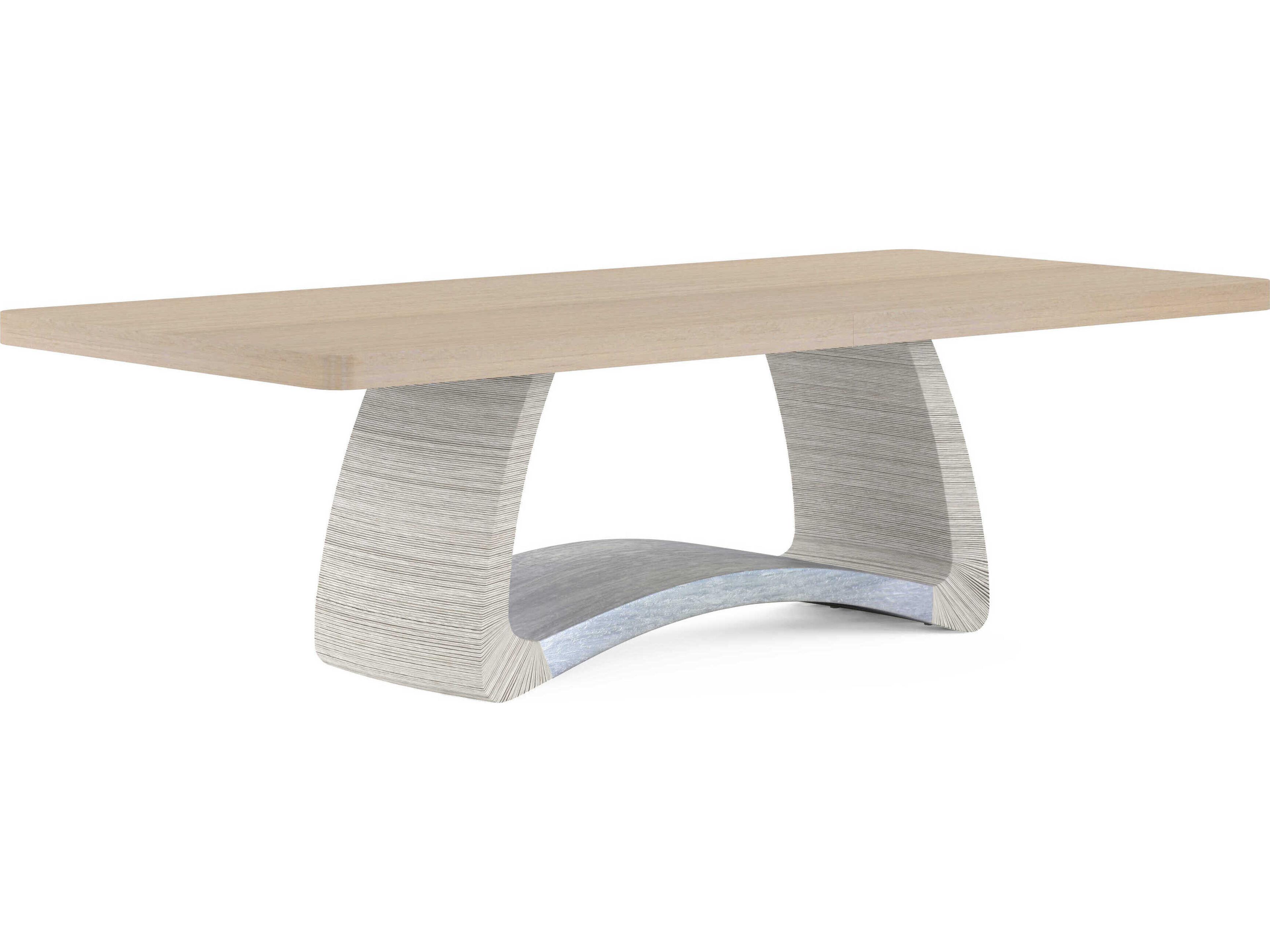 Water Swell Danish Cord Extending Dining Table in Bleached Oak