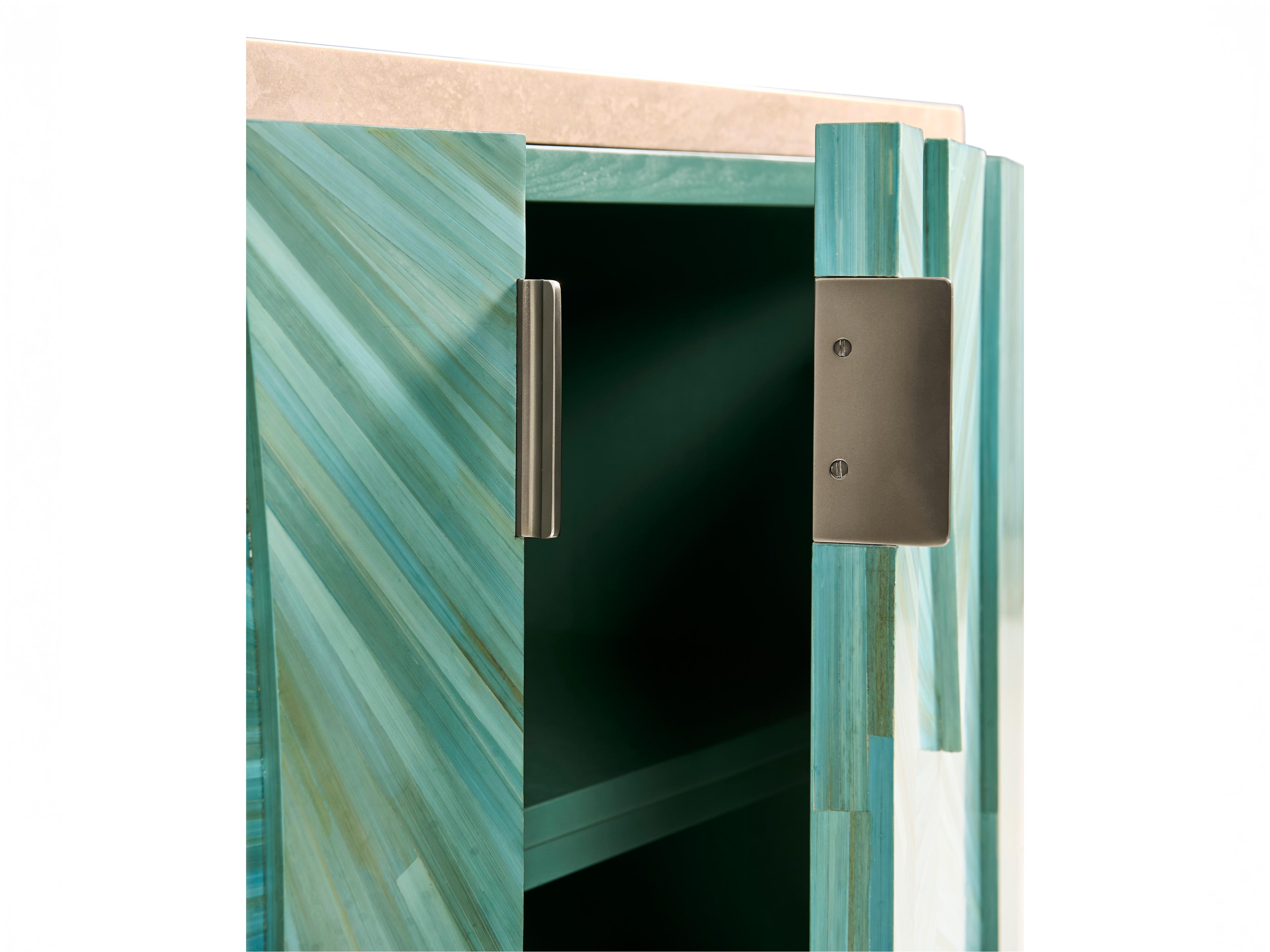 Jonathan Charles Water Blue Straw Media Console