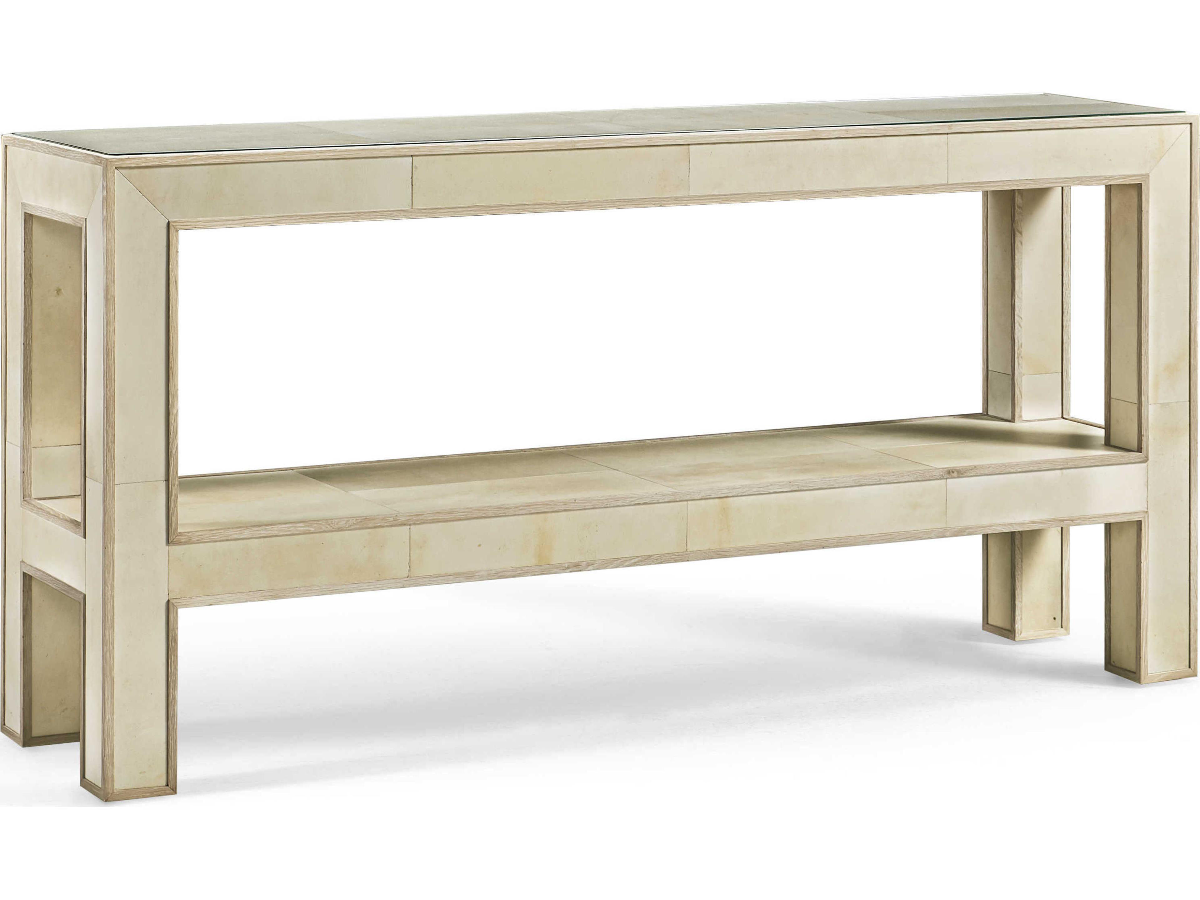 Jonathan Charles Water Hydra Rectangular Wood Parchment Oak Console Table