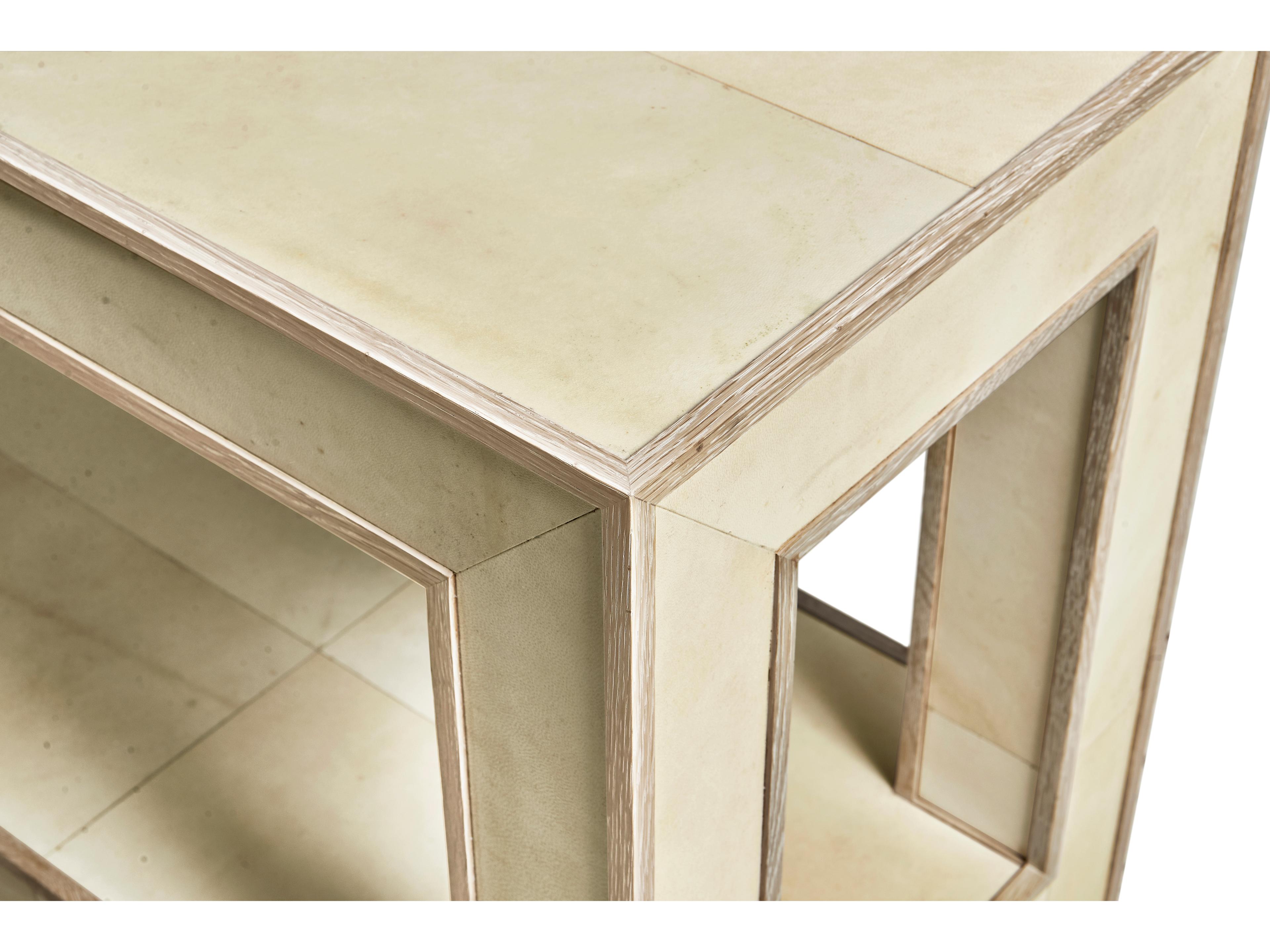 Jonathan Charles Water Hydra Rectangular Wood Parchment Oak Console Table