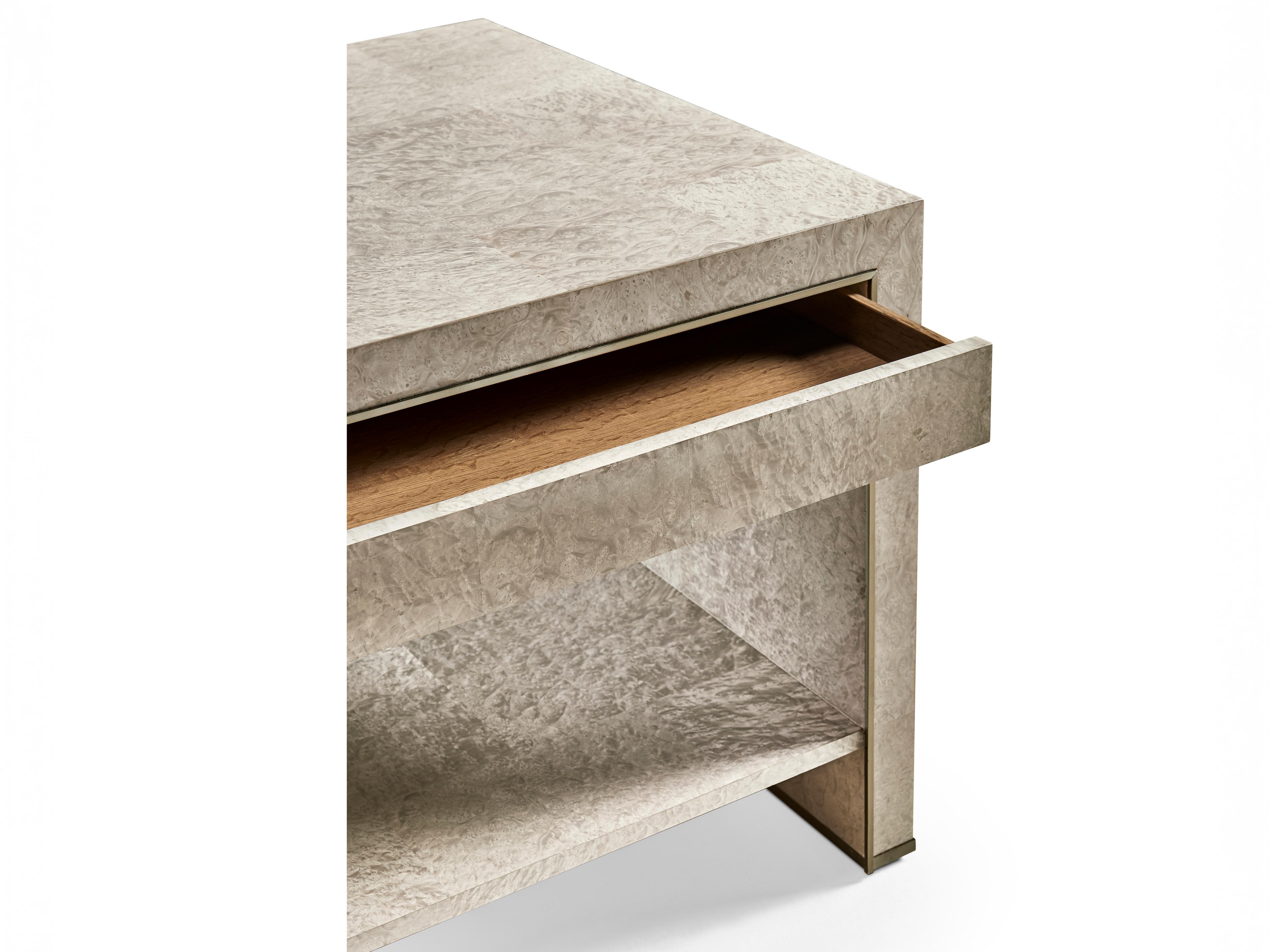 Jonathan Charles Water Rectangular Wood Dyed Madrona Burr End Table