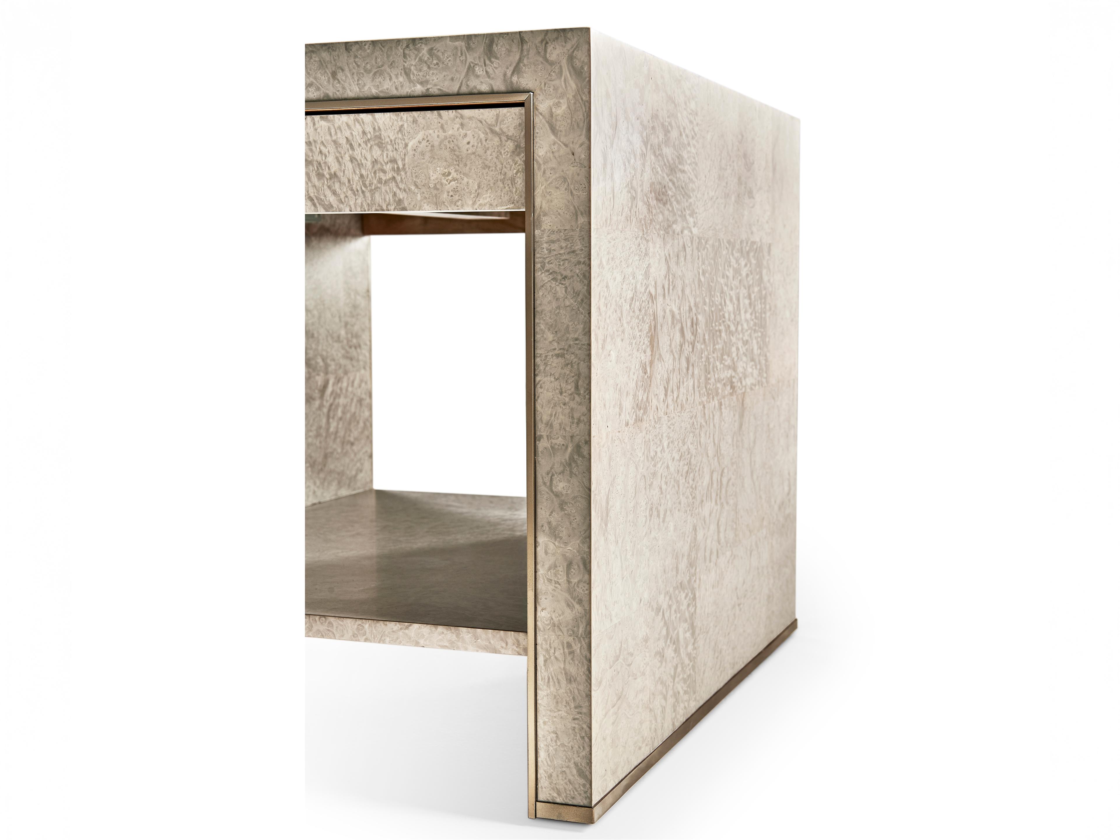 Jonathan Charles Water Rectangular Wood Dyed Madrona Burr End Table