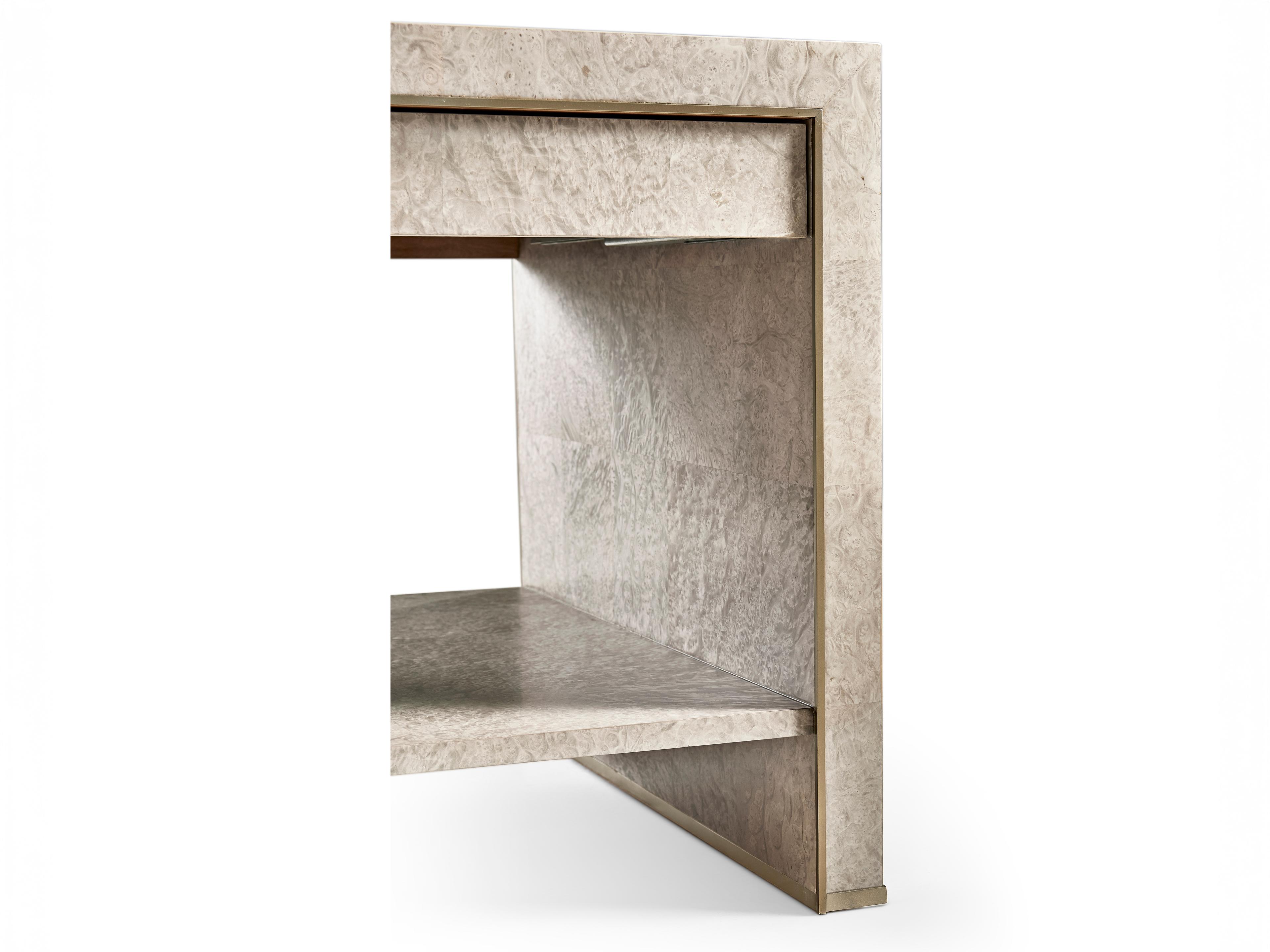 Jonathan Charles Water Rectangular Wood Dyed Madrona Burr End Table