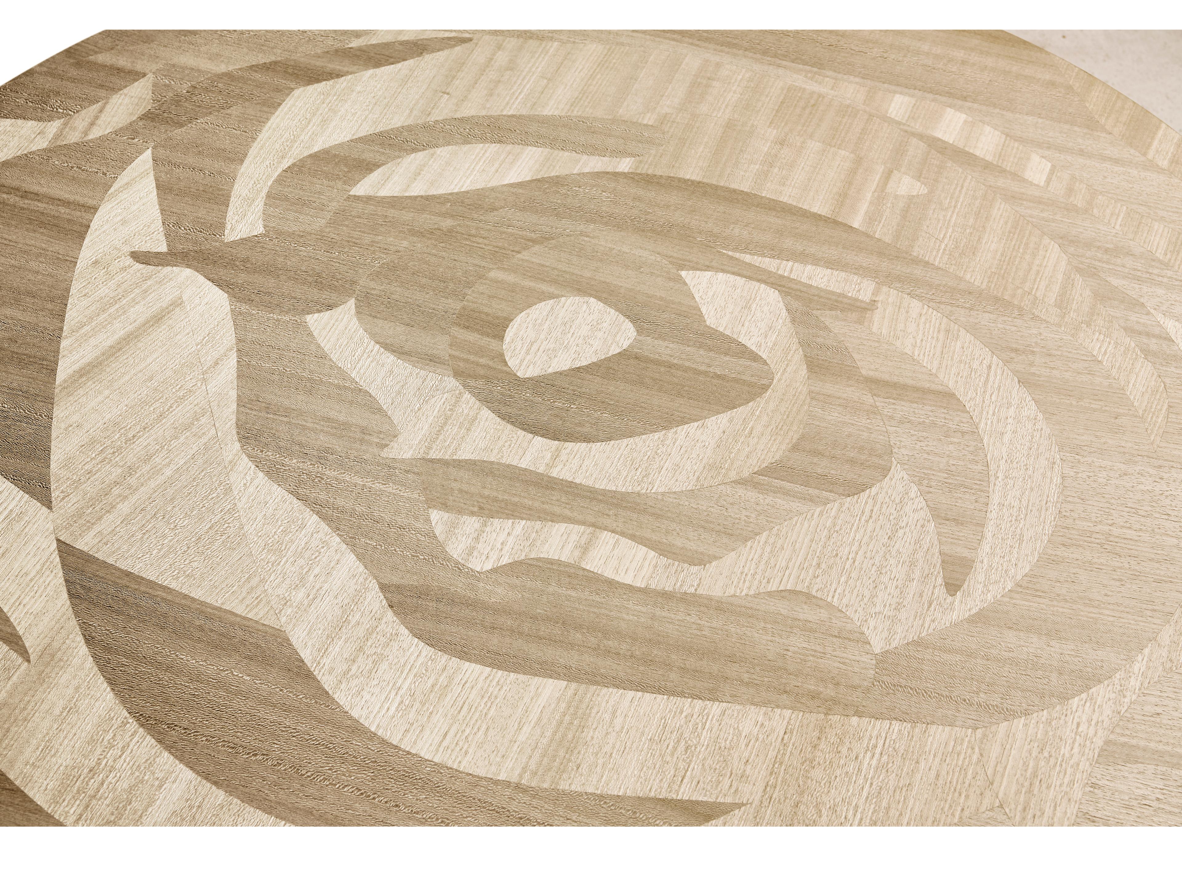 Jonathan Charles Water Round Wood Natural Dyed Koto Coffee Table