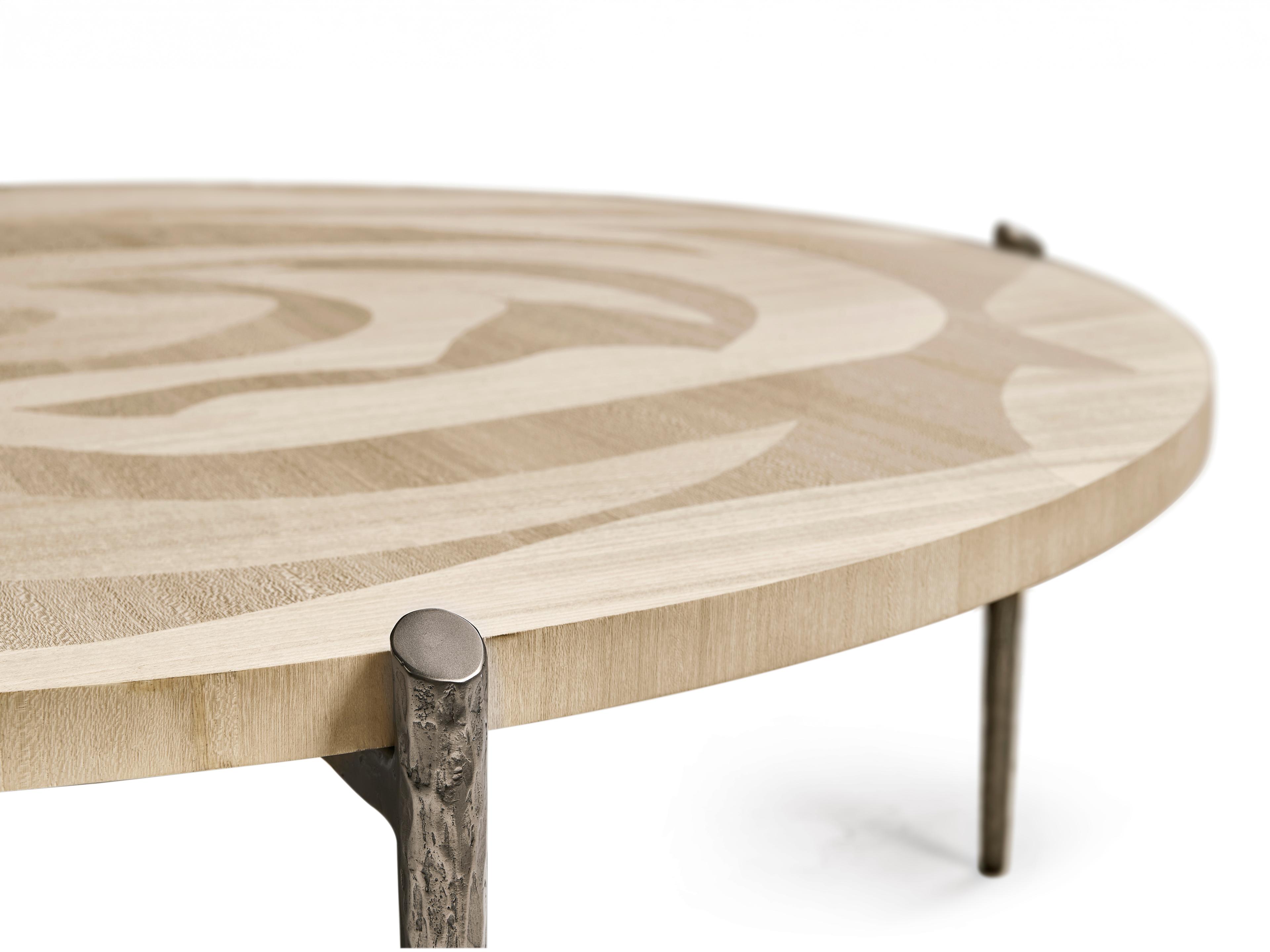 Jonathan Charles Water Round Wood Natural Dyed Koto Coffee Table