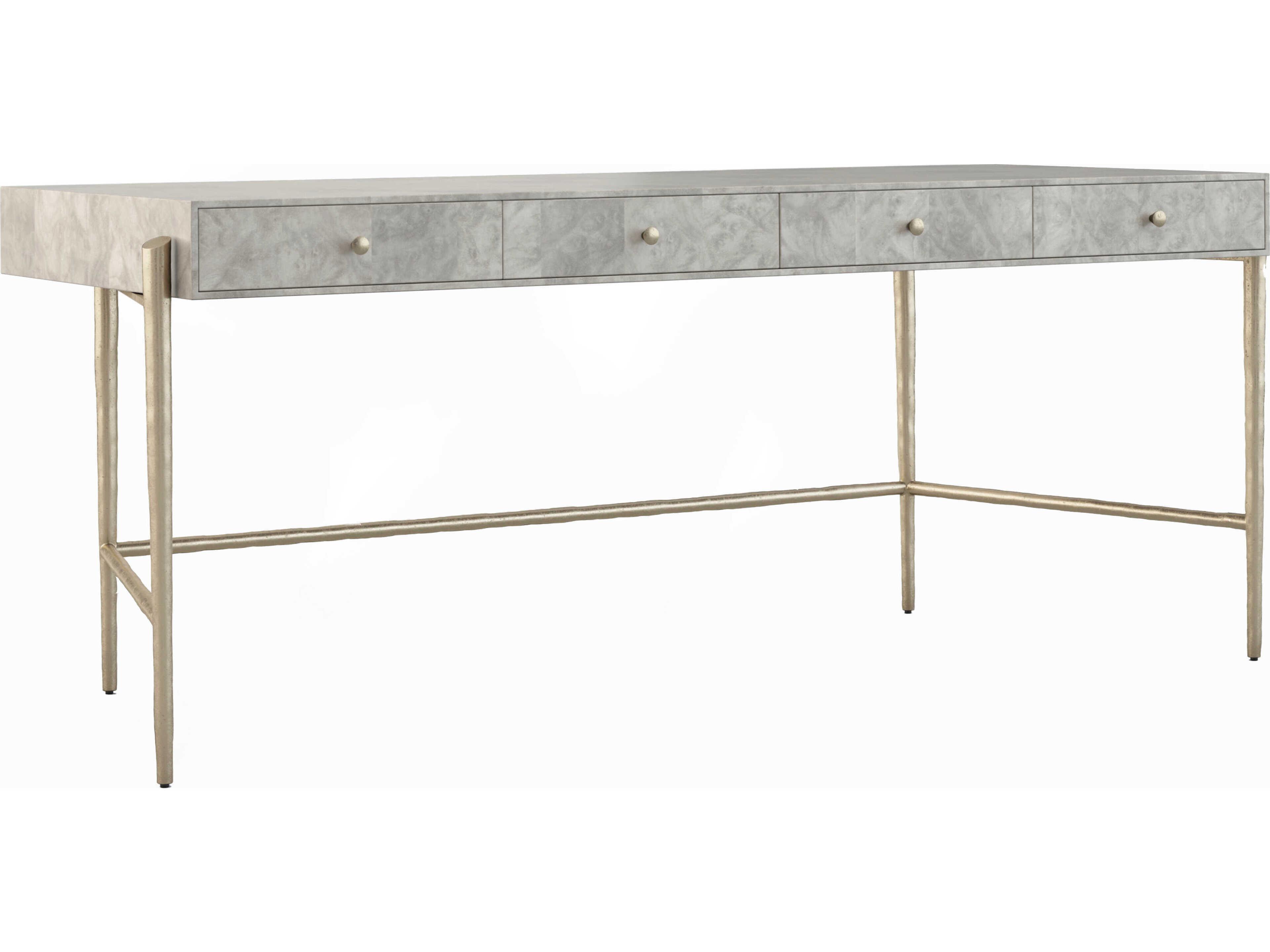 Water Dyed Madrona Burr Beige Oak Wood Computer Desk