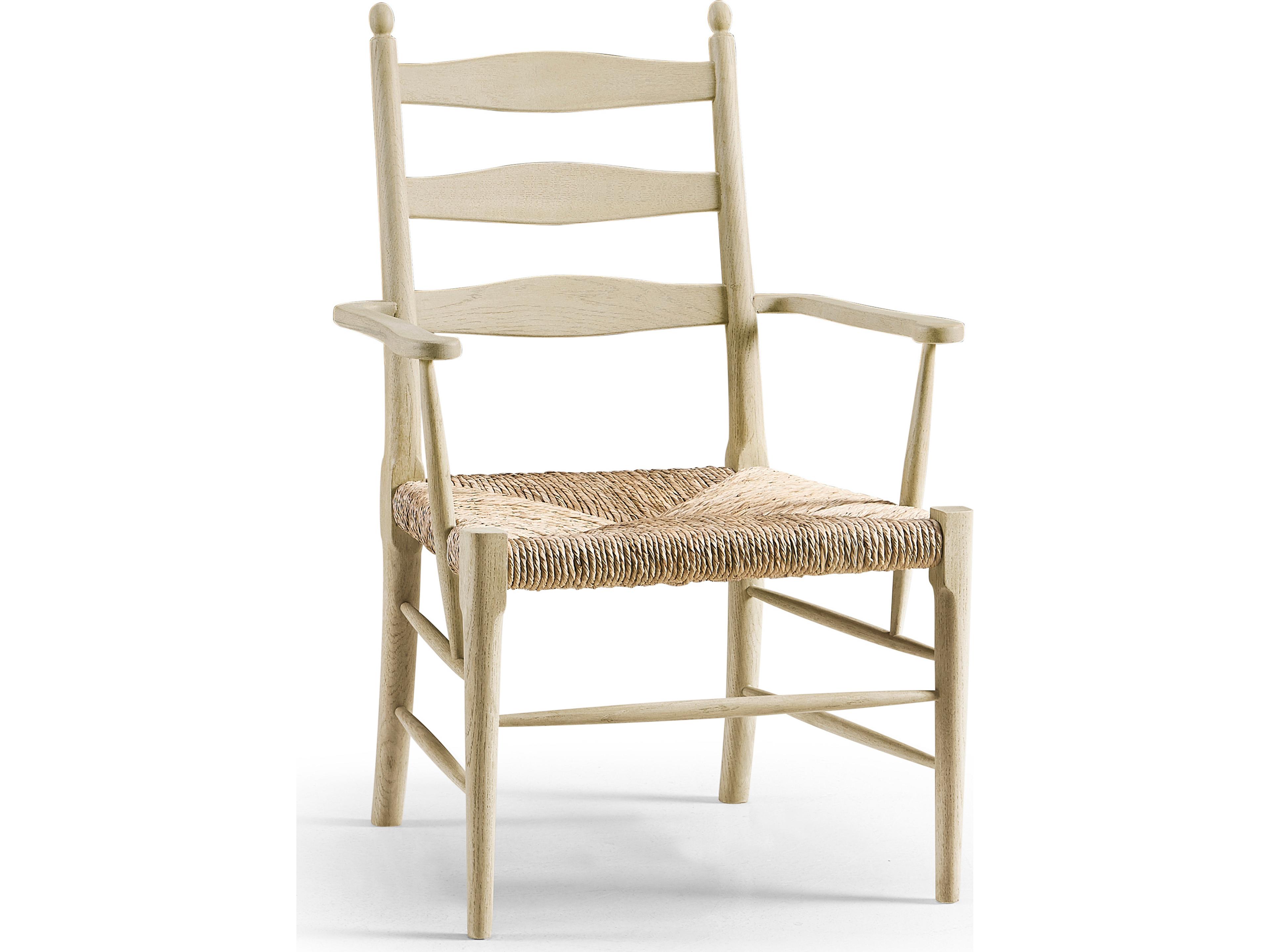Jonathan Charles Timeless Oak Wood Natural Upholstered Arm Dining Chair