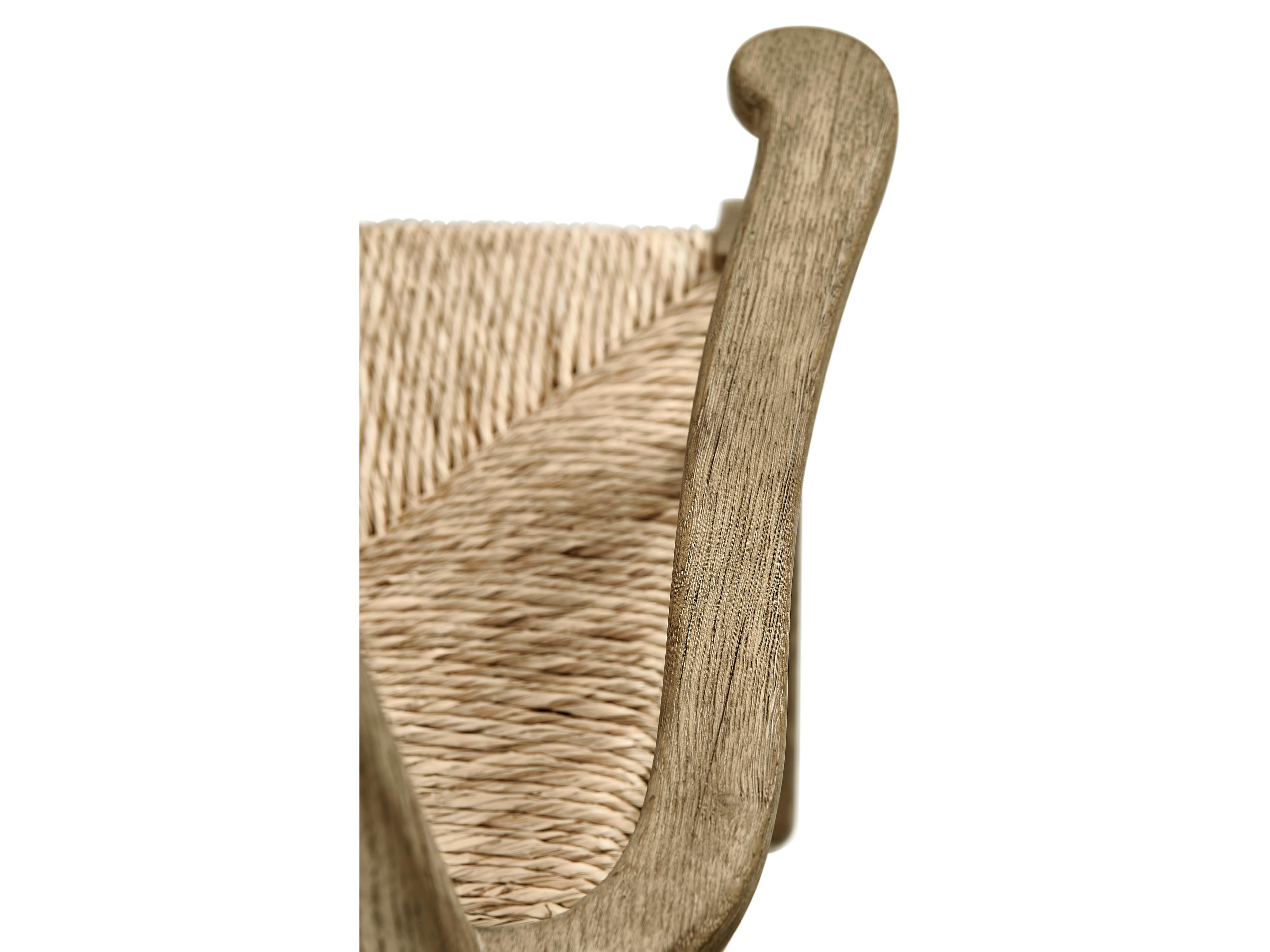 Jonathan Charles Timeless Oak Wood Brown Upholstered Arm Dining Chair