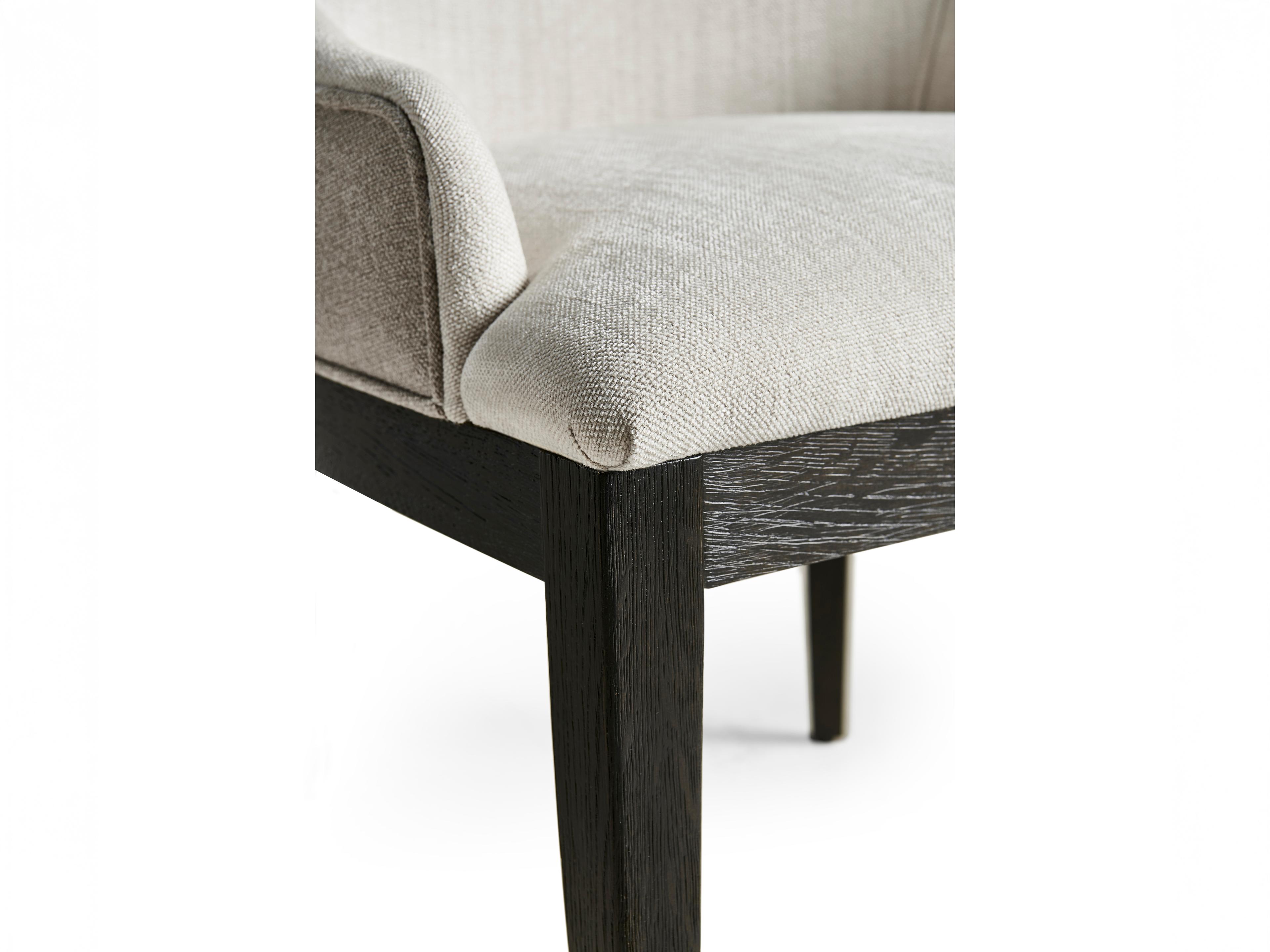 Jonathan Charles Timeless Oak Wood Black Upholstered Side Dining Chair