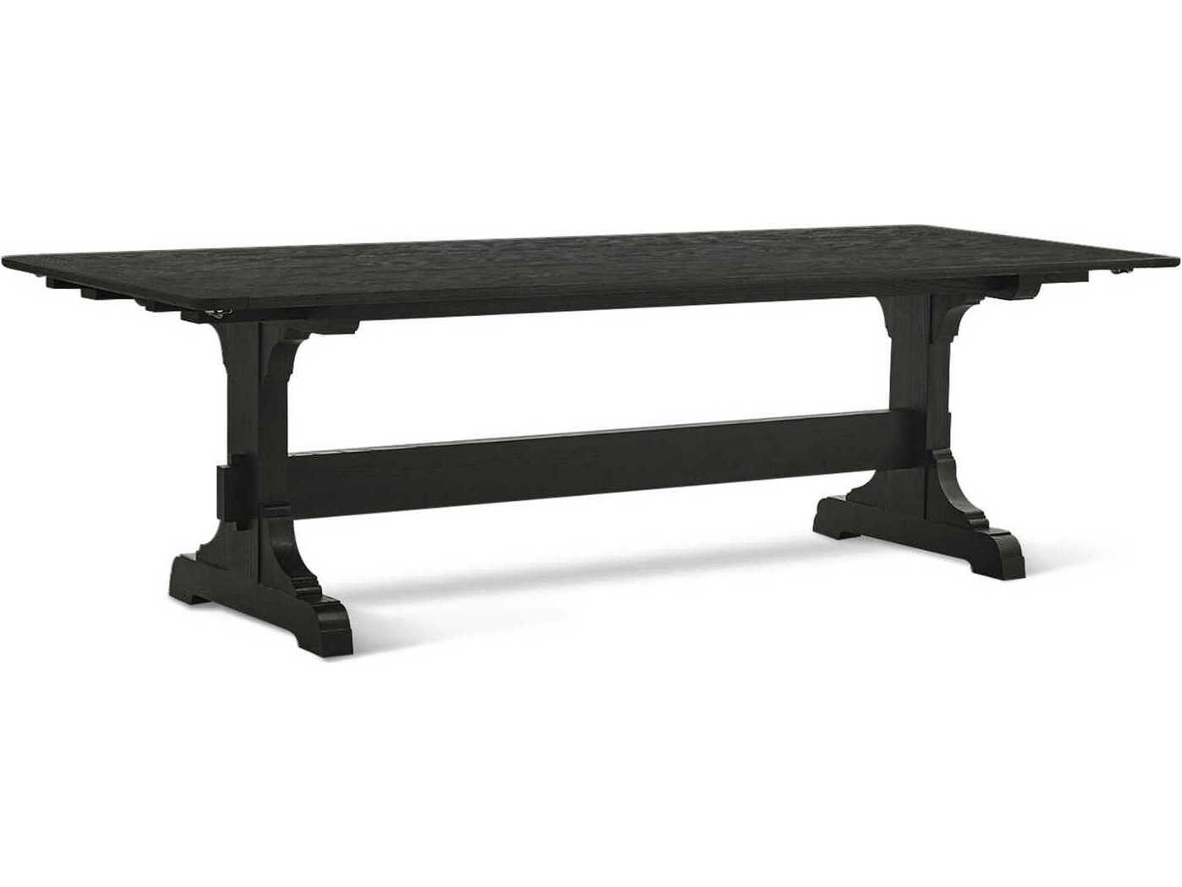 Timeless Rectangular Wood Ebonized Oak Dining Table