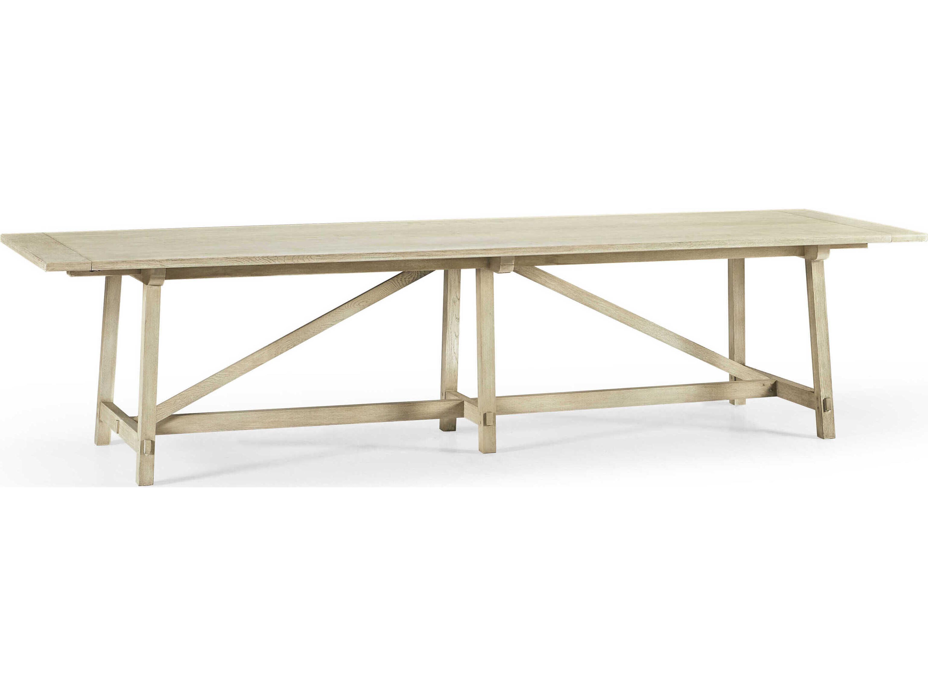Timeless Rectangular Wood Stripped Oak Dining Table