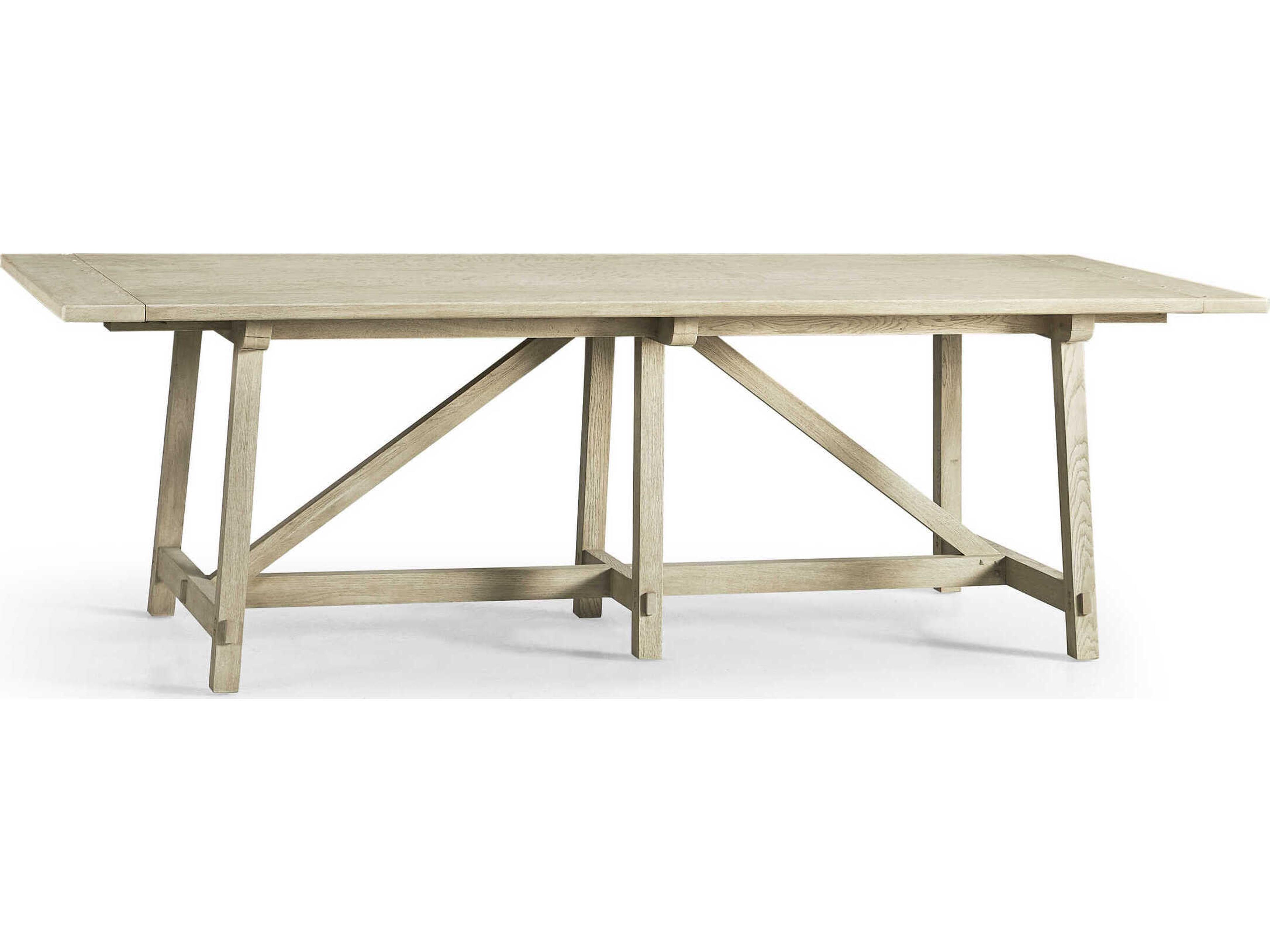 Timeless Rectangular Wood Stripped Oak Dining Table