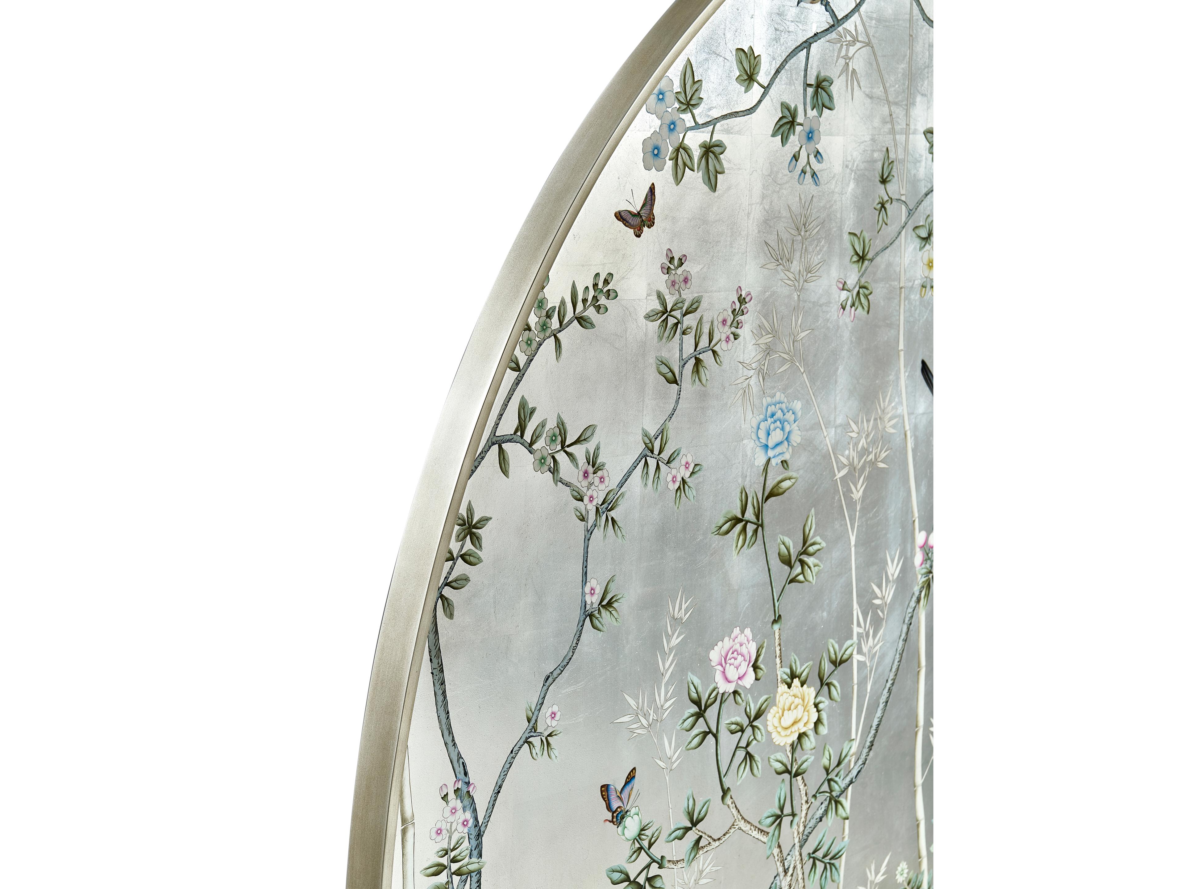 Jonathan Charles Jc Modern Painted Scene: De Gournay White Wood King Panel Bed