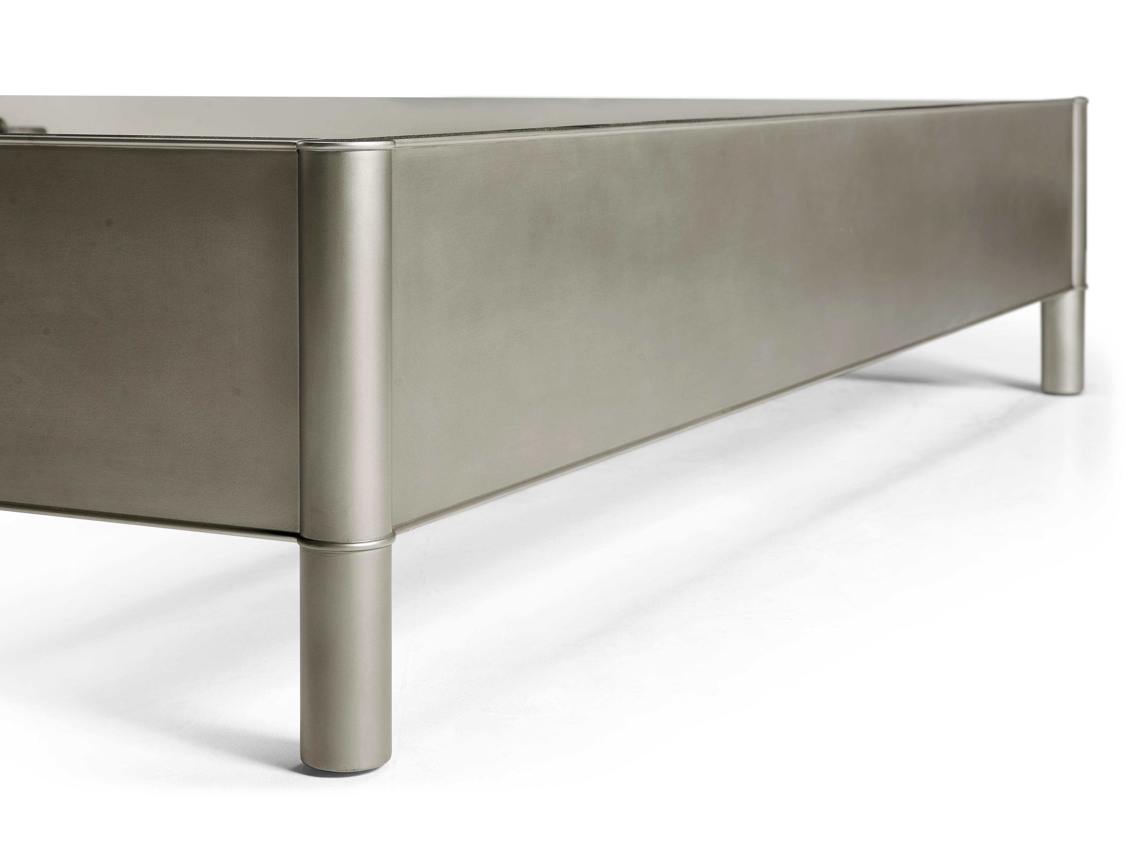 Jonathan Charles Jc Modern Painted Scene: De Gournay White Wood King Panel Bed