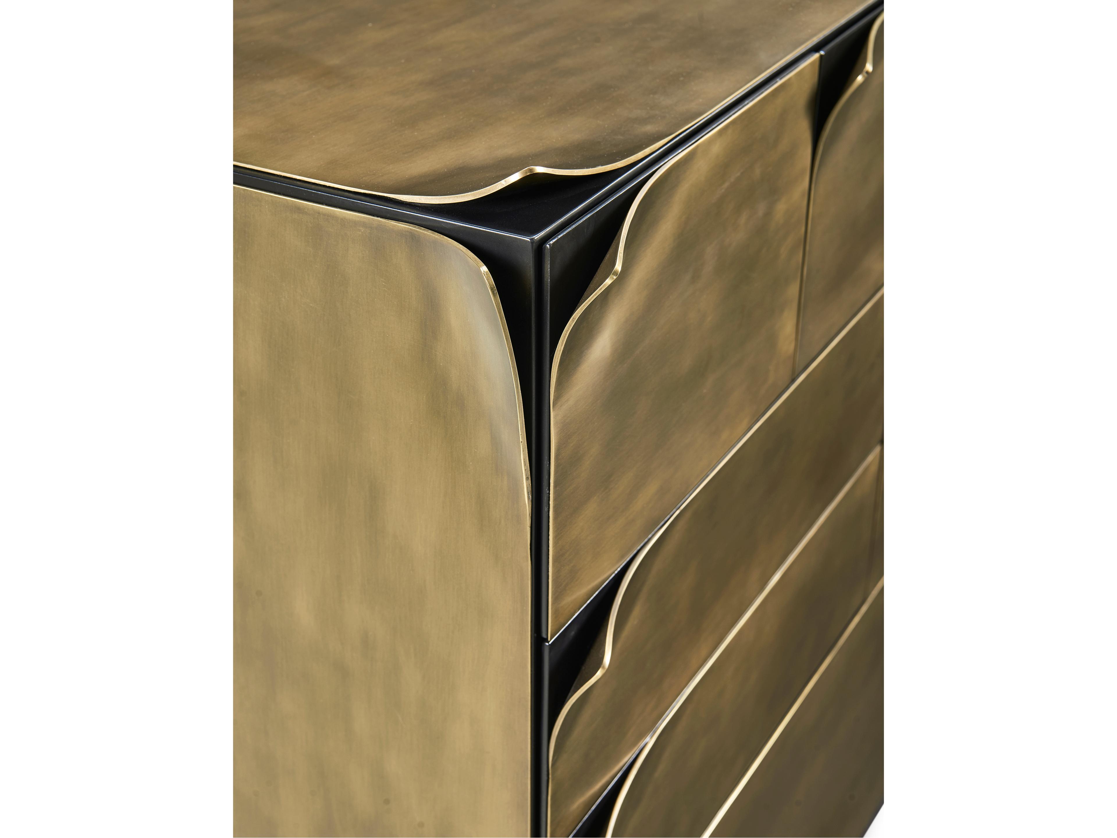 Jonathan Charles Hammersmith Satin Brass Beech Wood Accent Chest