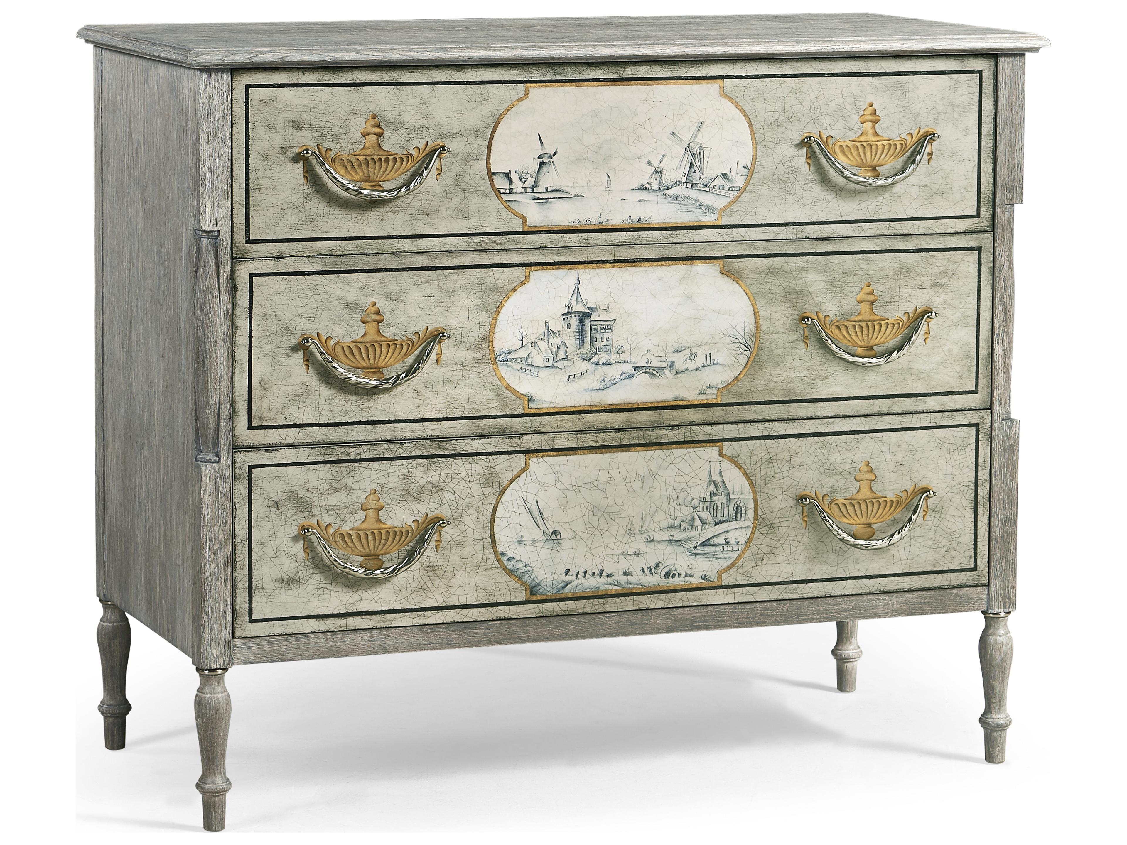 Jc Traditional 3-Drawers Oak Wood Dresser