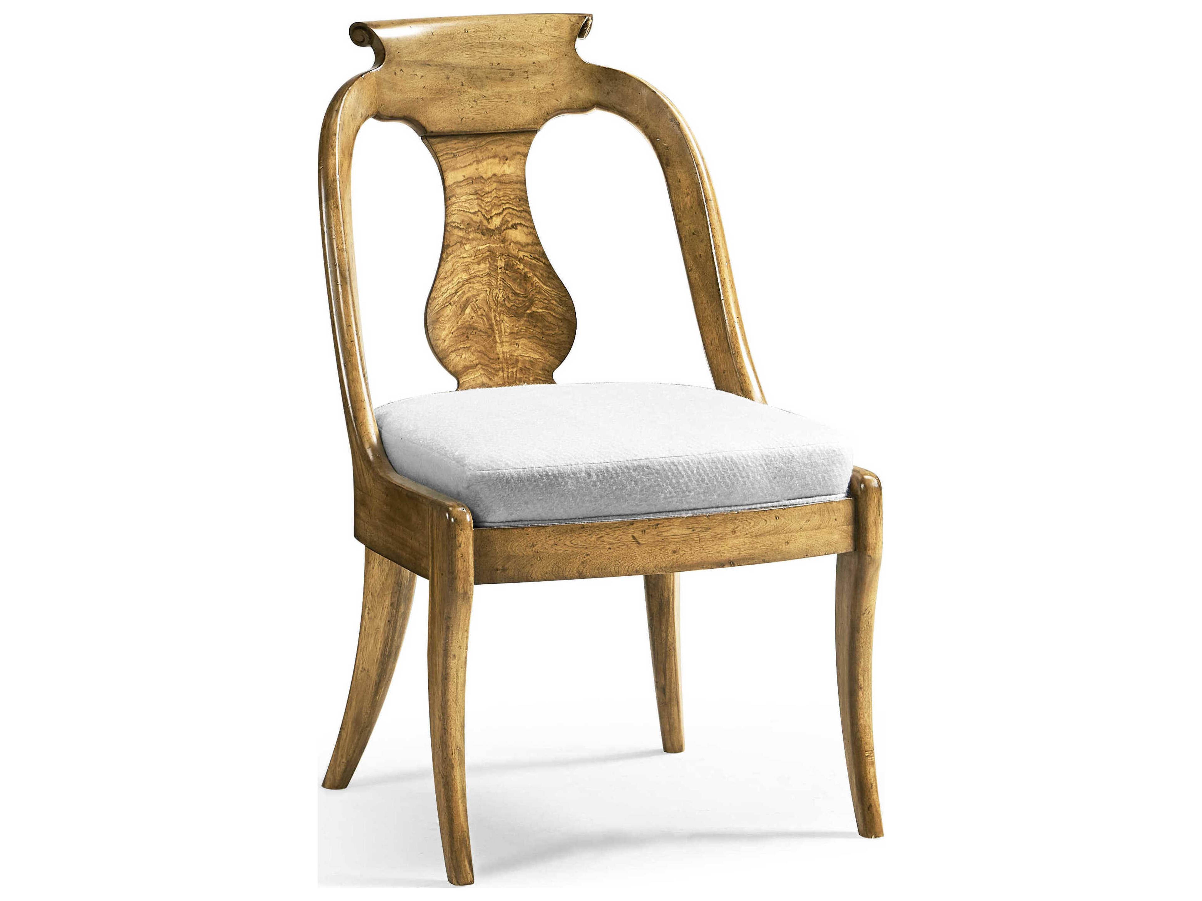 Vermeer Alder Wood White Upholstered Side Dining Chair