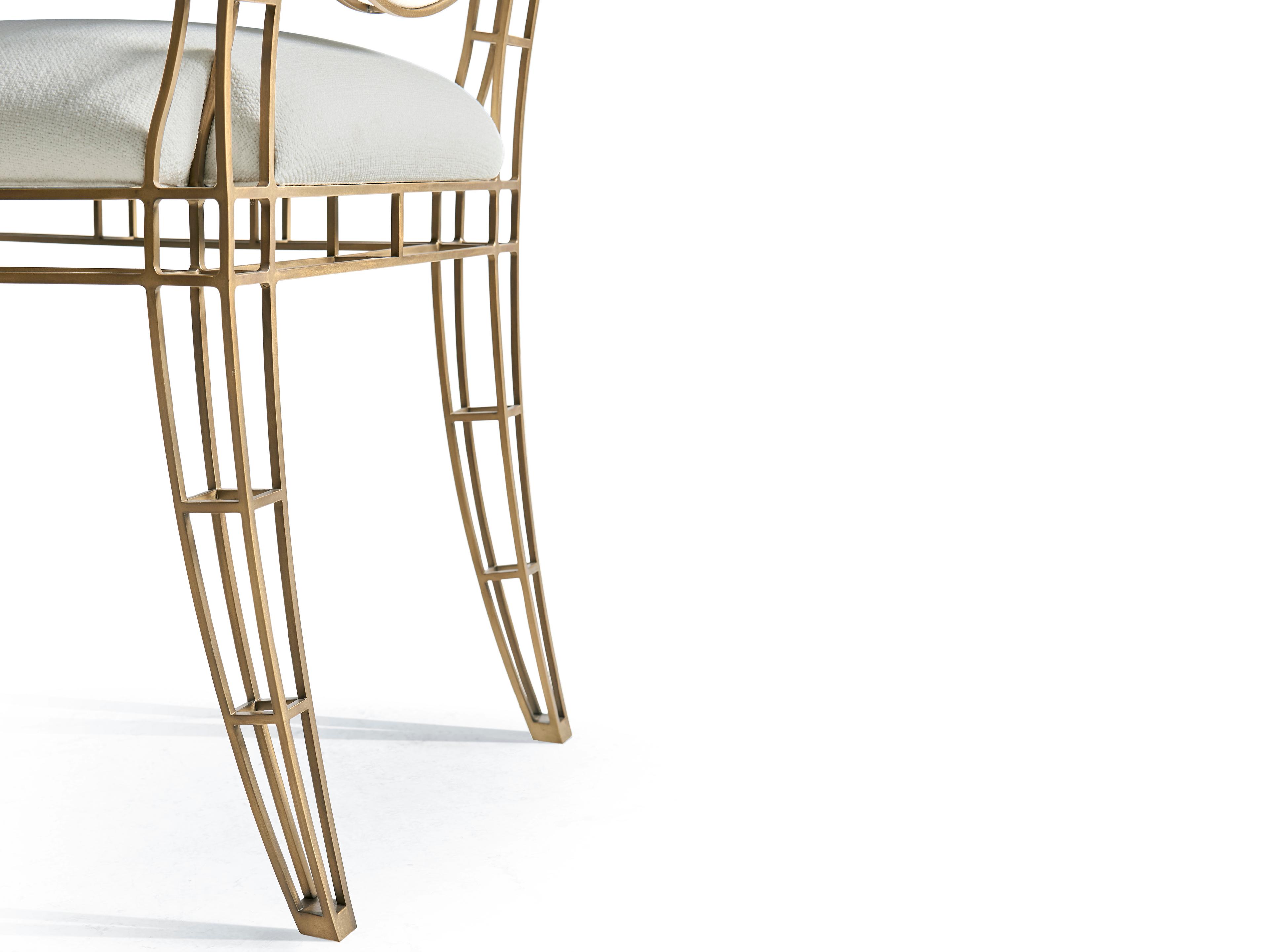 Jonathan Charles Jc Modern Bronze Upholstered Armless Dining Chair