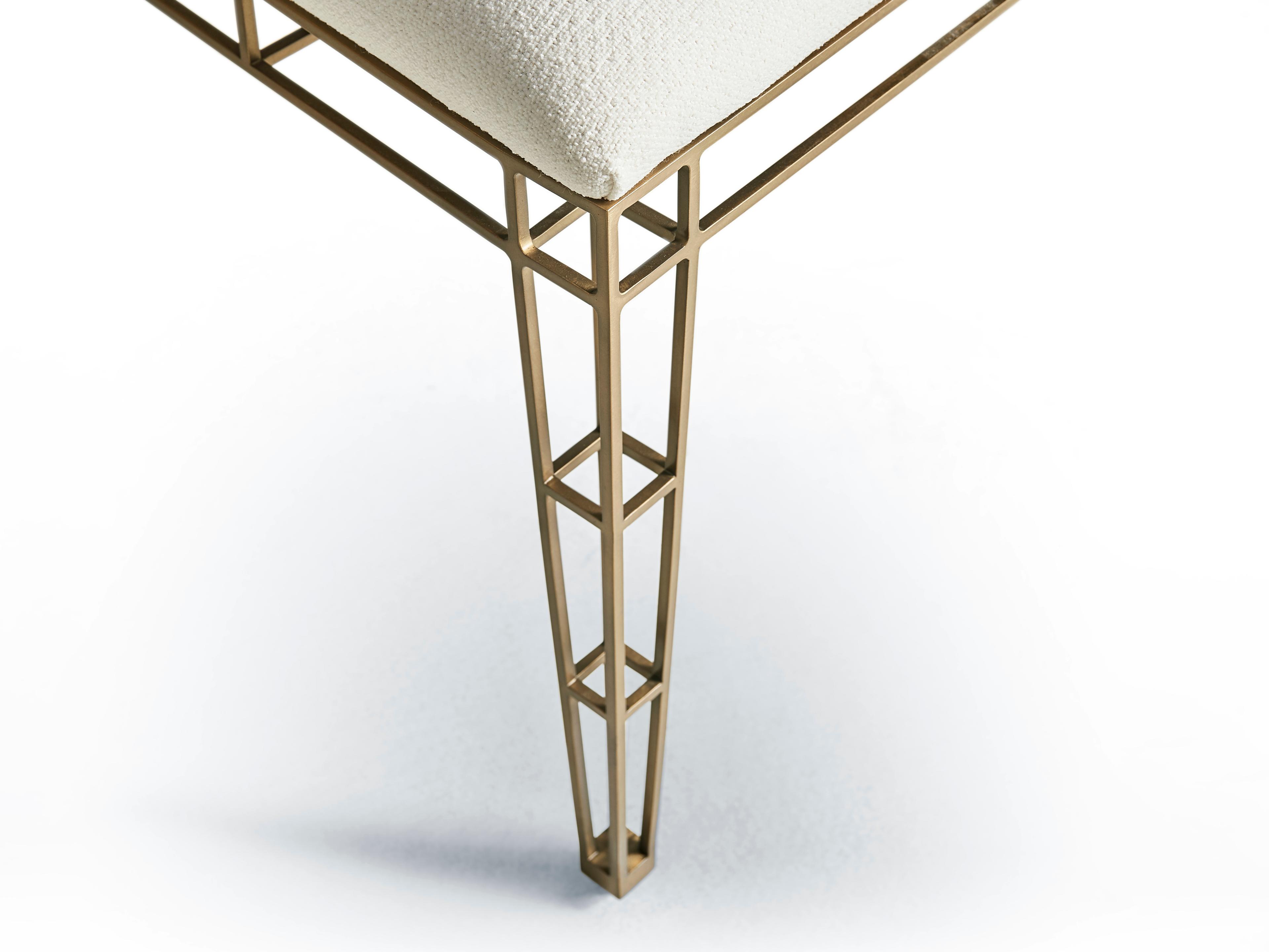 Jonathan Charles Jc Modern Bronze Upholstered Armless Dining Chair