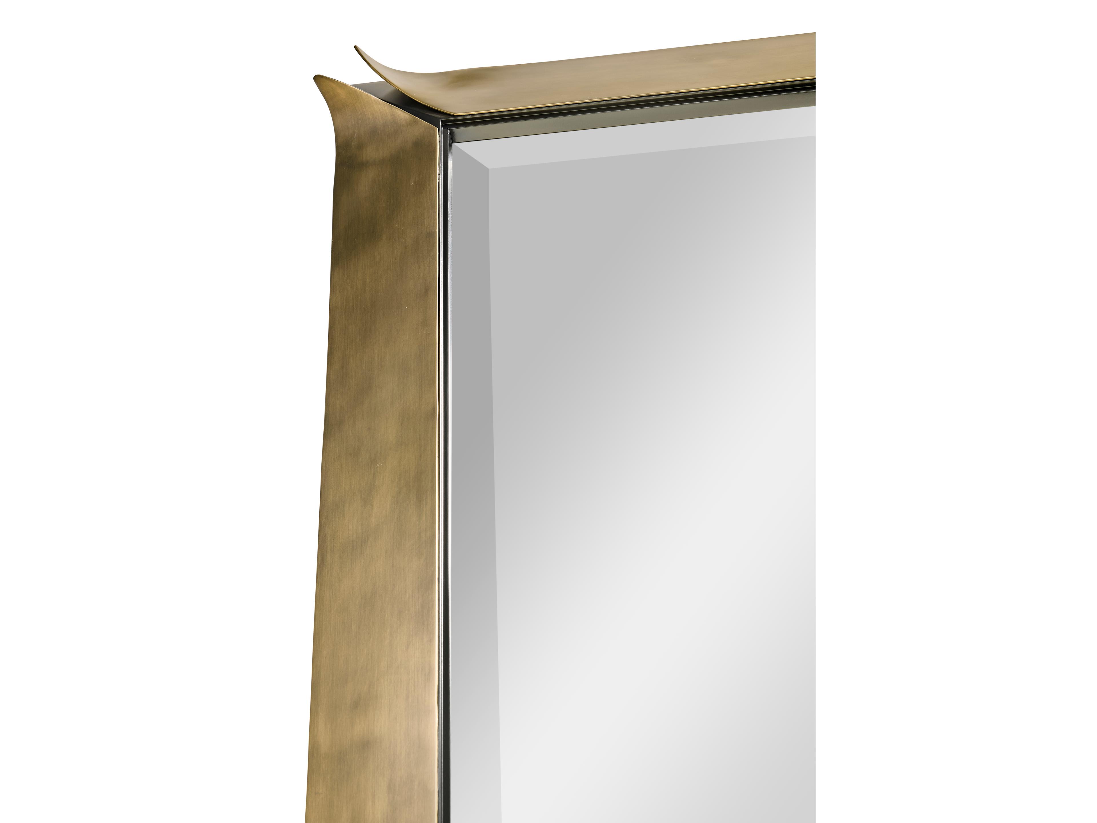 Jonathan Charles Jc Modern Satin Brass Wall Mirror Rectangular