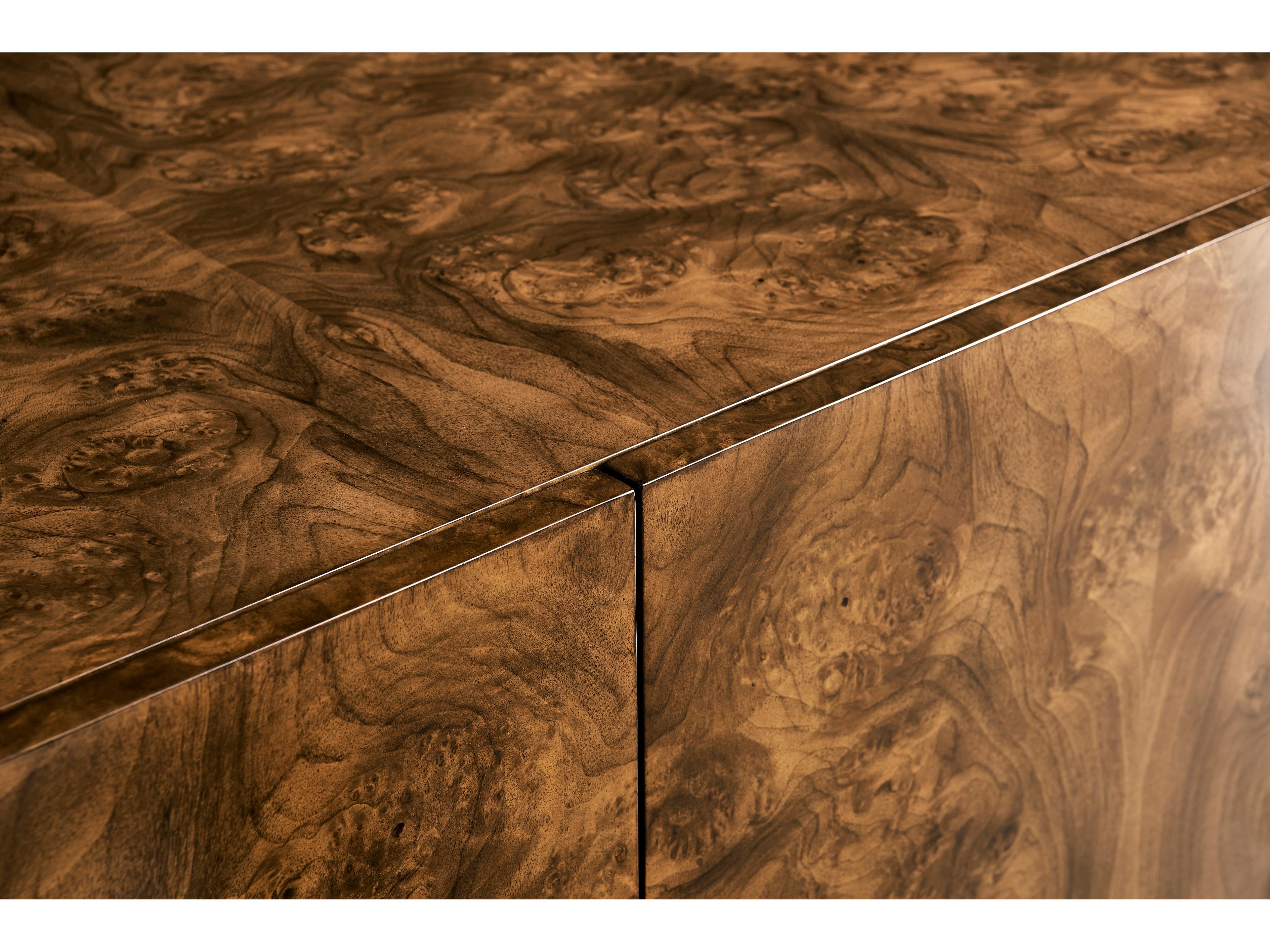 Jonathan Charles Jc Modern Rectangular Wood Walnut Burl Console Table