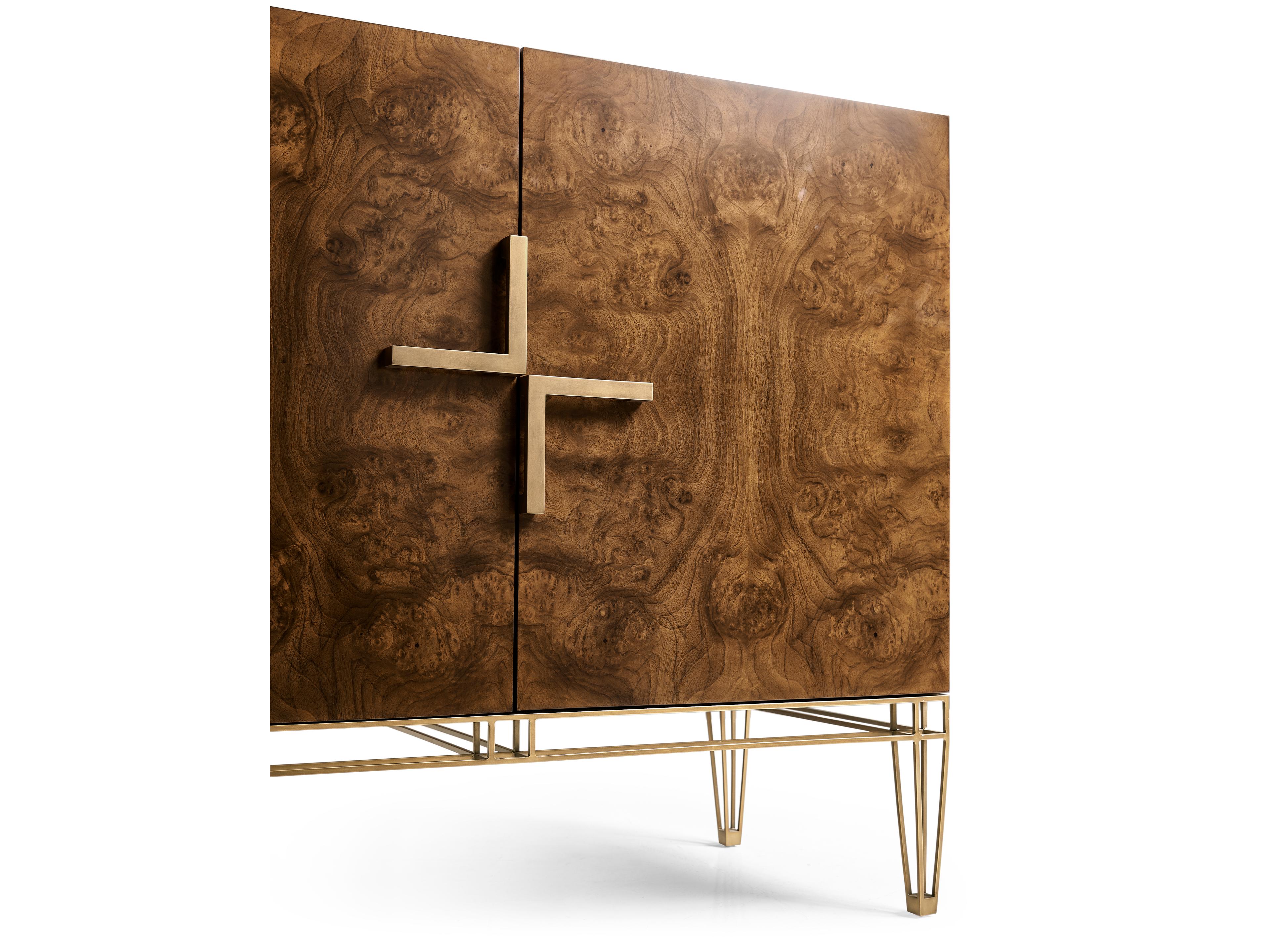 Jonathan Charles Jc Modern Rectangular Wood Walnut Burl Console Table