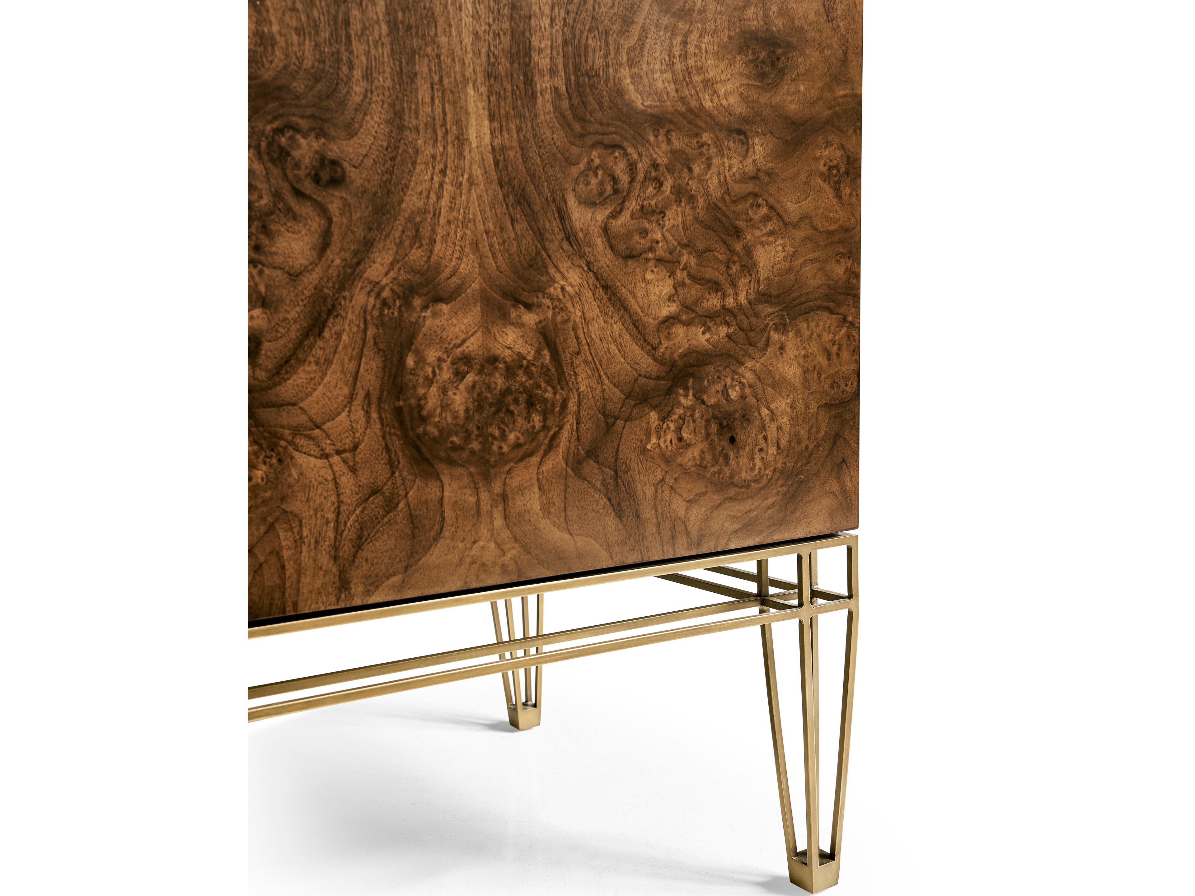 Jonathan Charles Jc Modern Rectangular Wood Walnut Burl Console Table