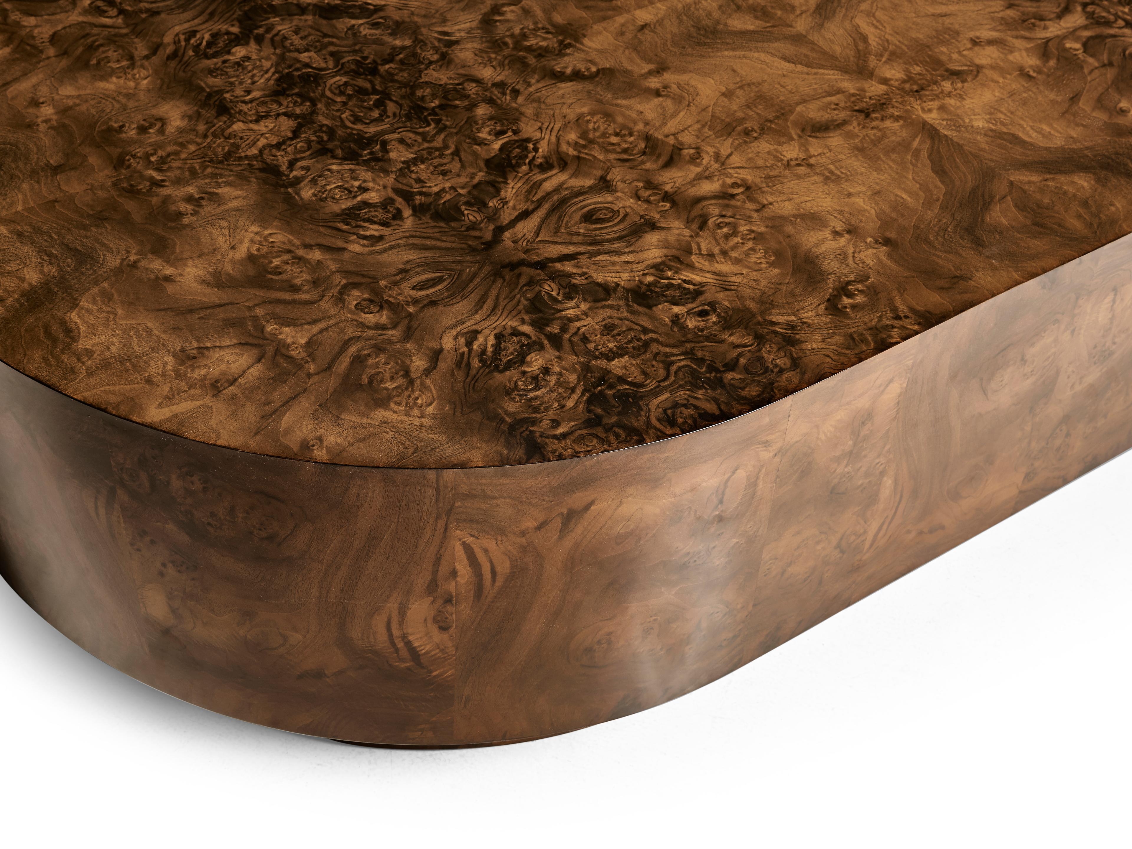 Jonathan Charles Jc Modern Rectangular Wood Walnut Burl Coffee Table