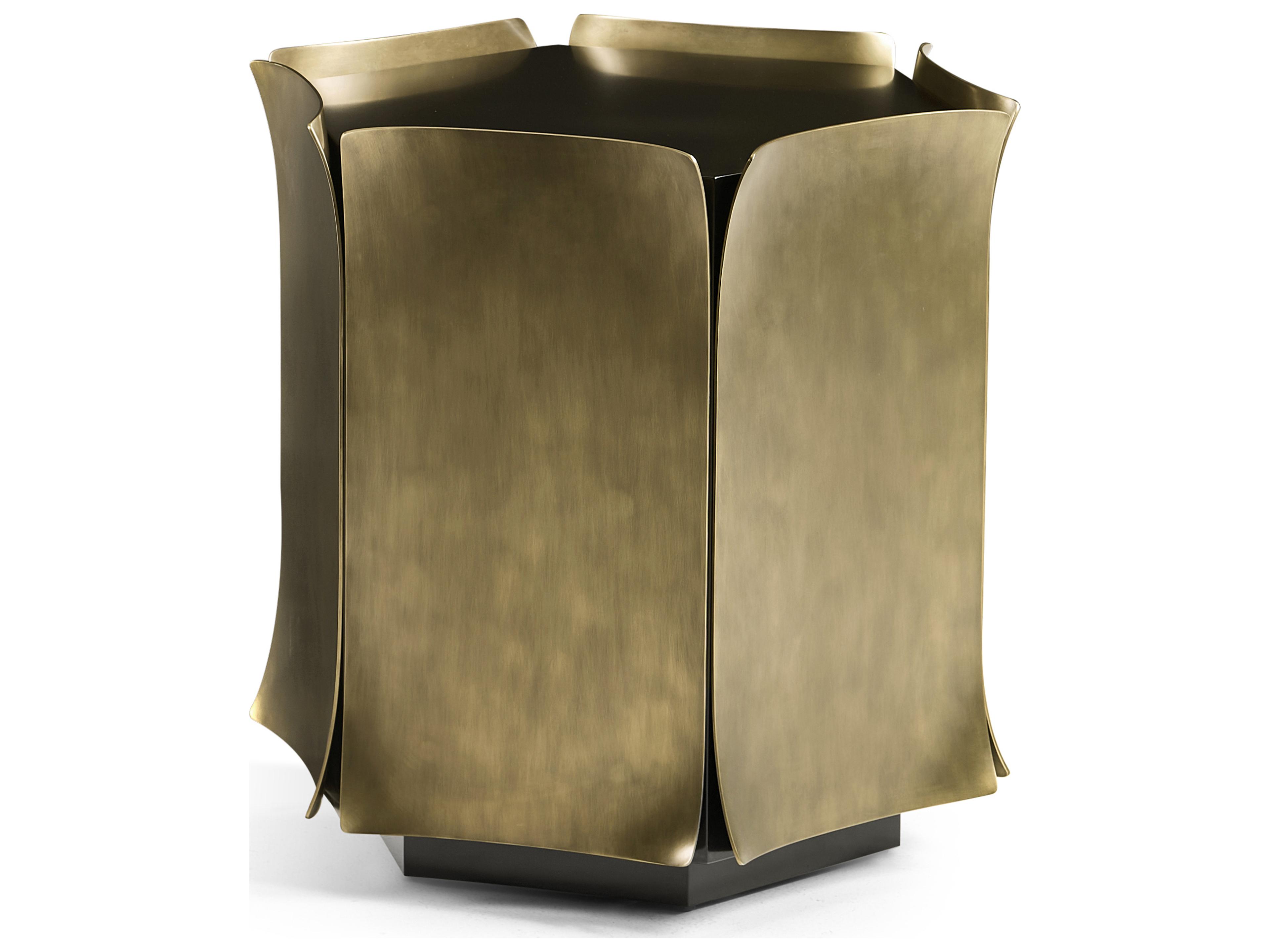Jc Modern Rectangular Metal Satin Brass End Table
