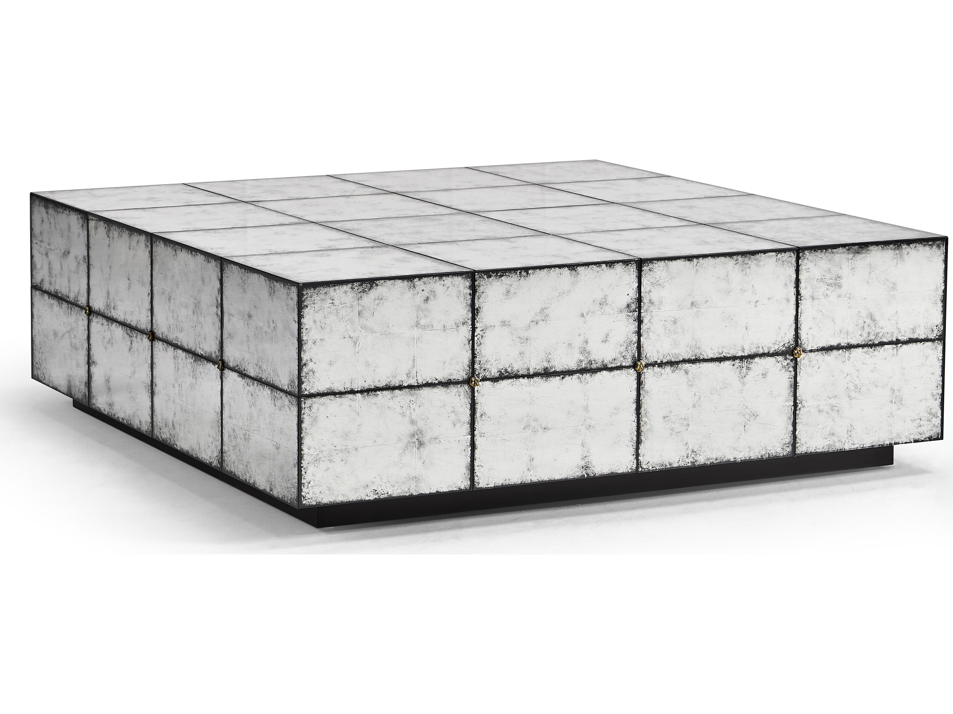 Jc Modern Square Mirror Eglomise Glass Coffee Table