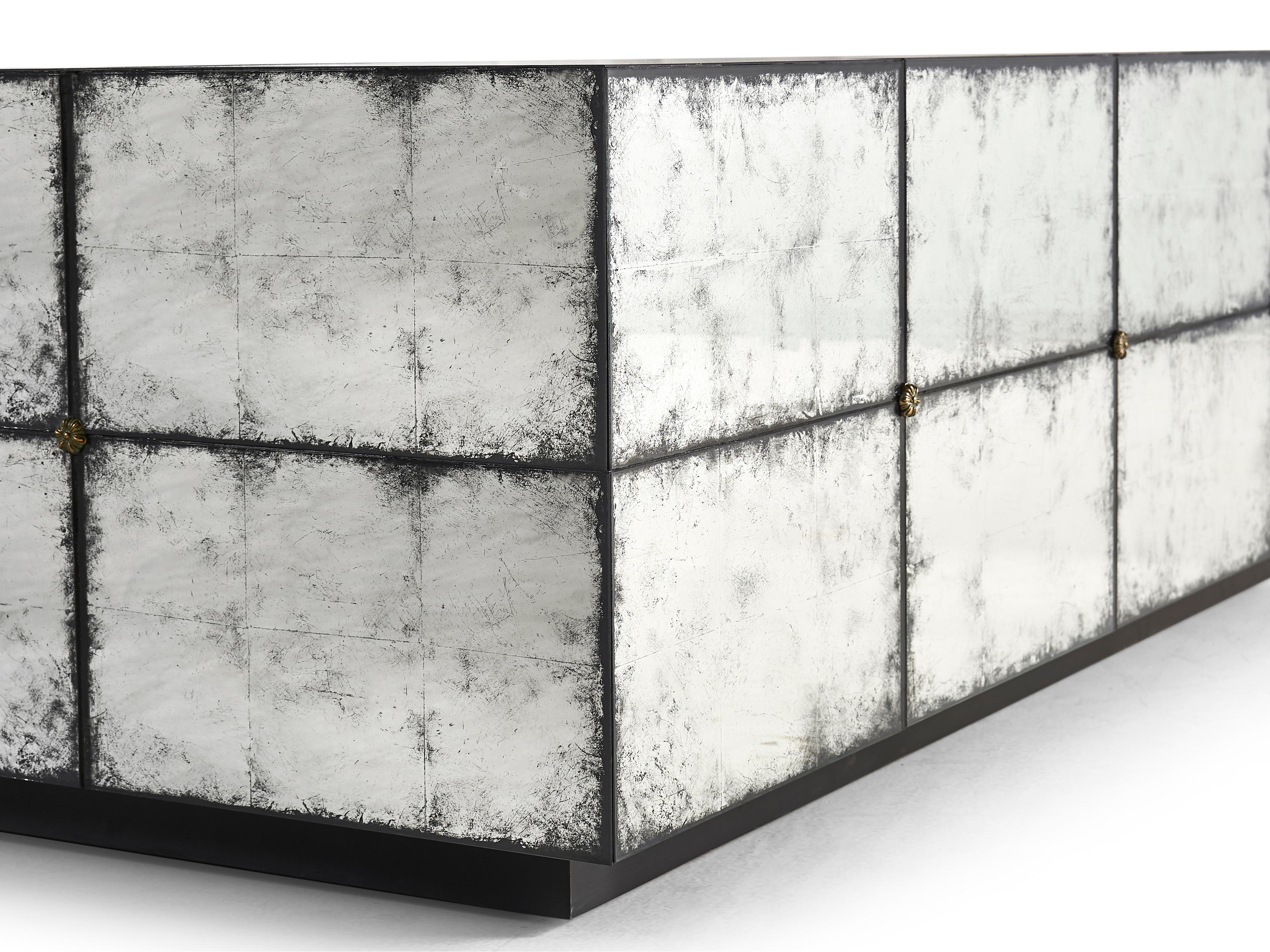 Jonathan Charles Jc Modern Square Mirror Eglomise Glass Coffee Table