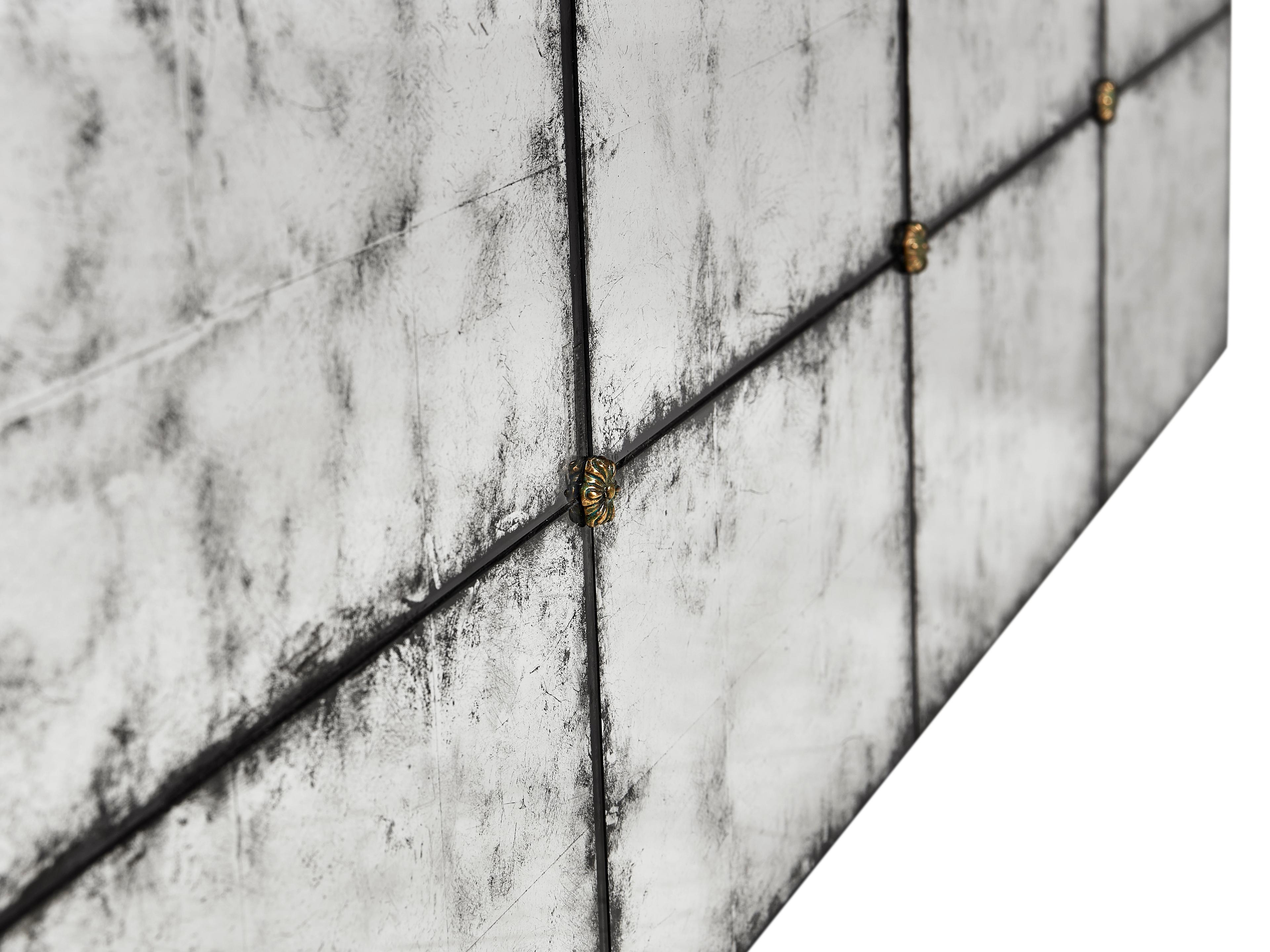 Jonathan Charles Jc Modern Square Mirror Eglomise Glass Coffee Table