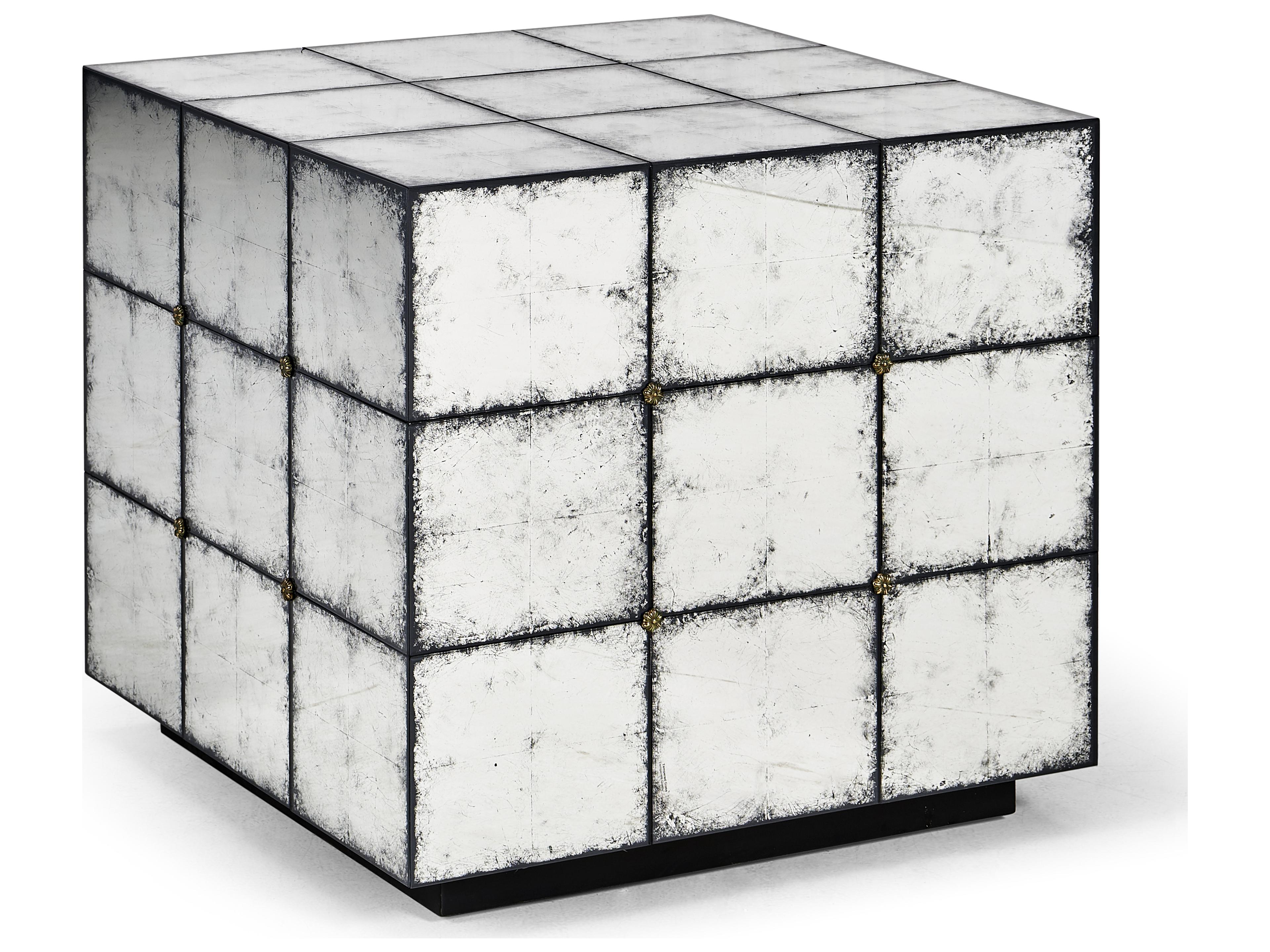 Jc Modern Square Mirror Eglomise Glass End Table