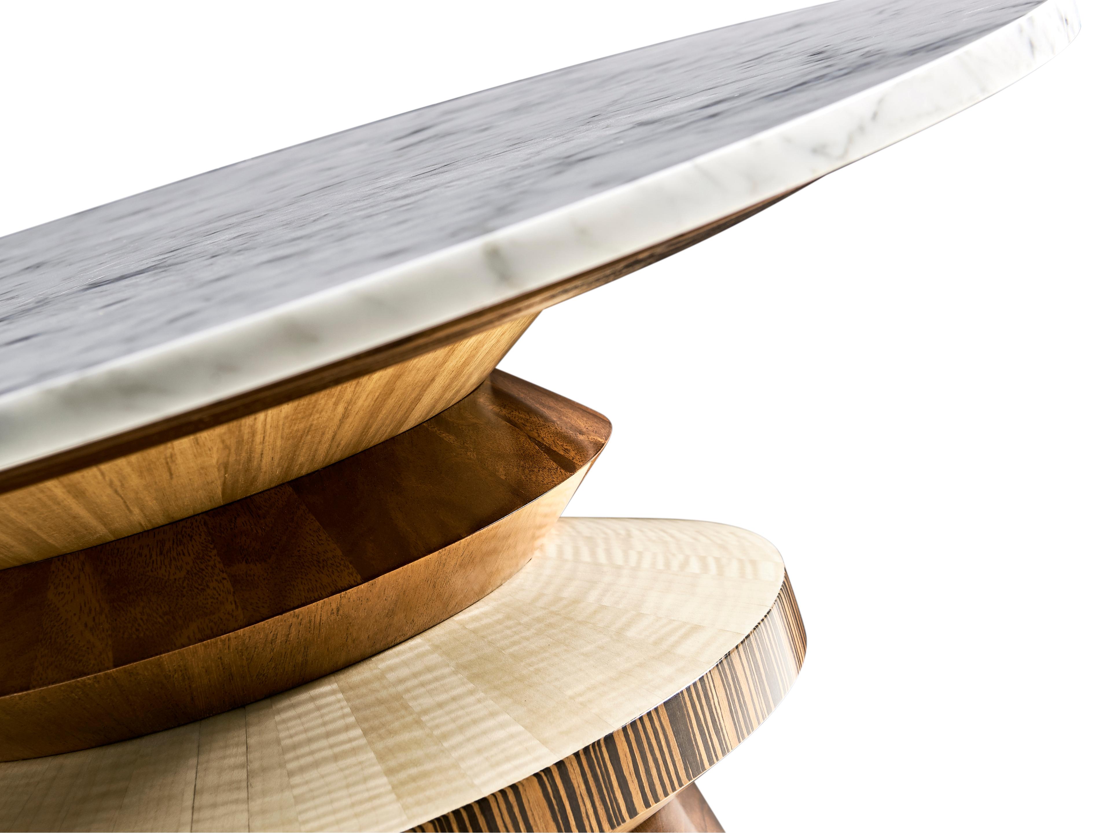 Jonathan Charles Jc Modern Round Marble Mingle Mangle Coffee Table