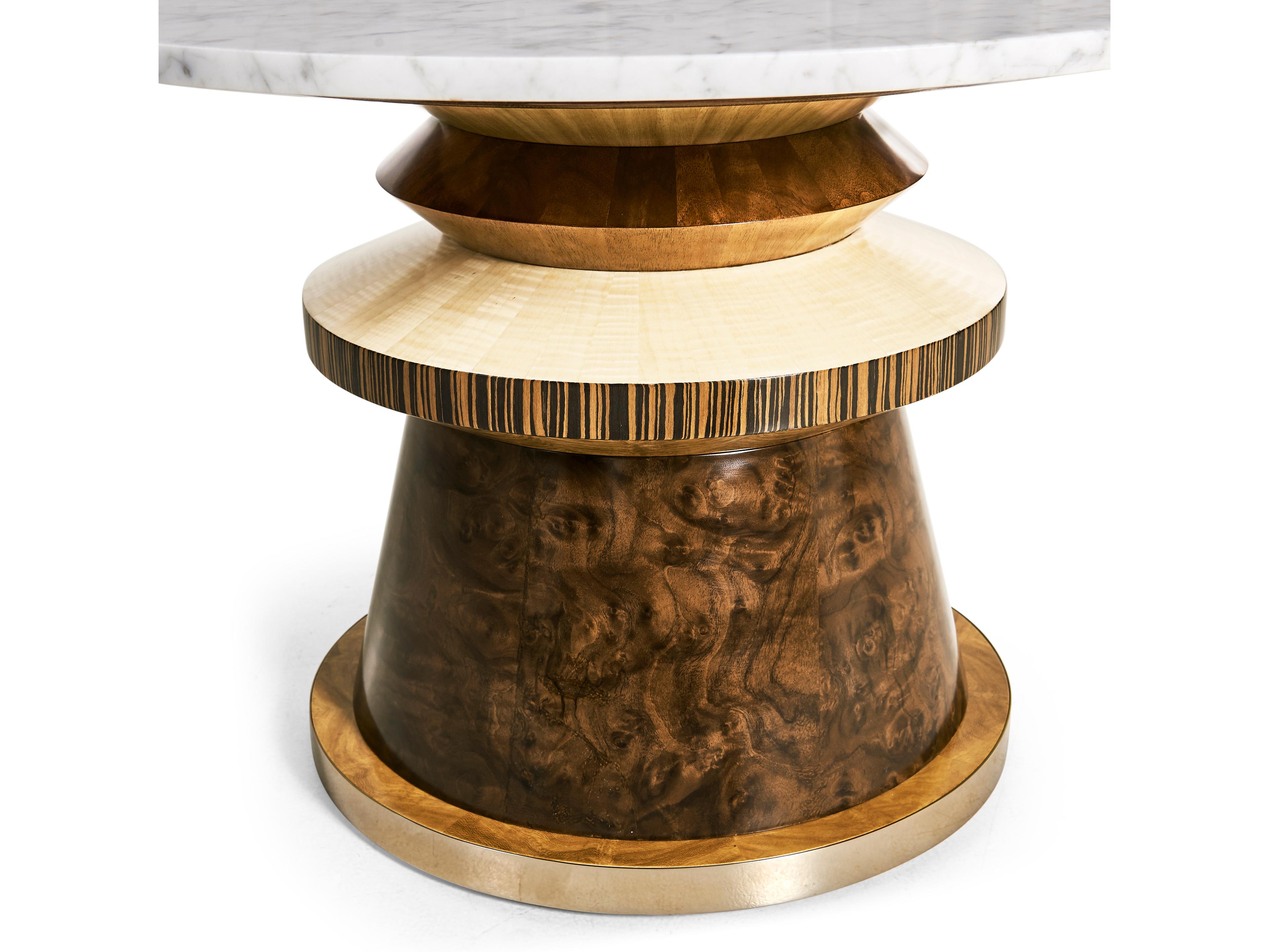 Jonathan Charles Jc Modern Round Marble Mingle Mangle Coffee Table