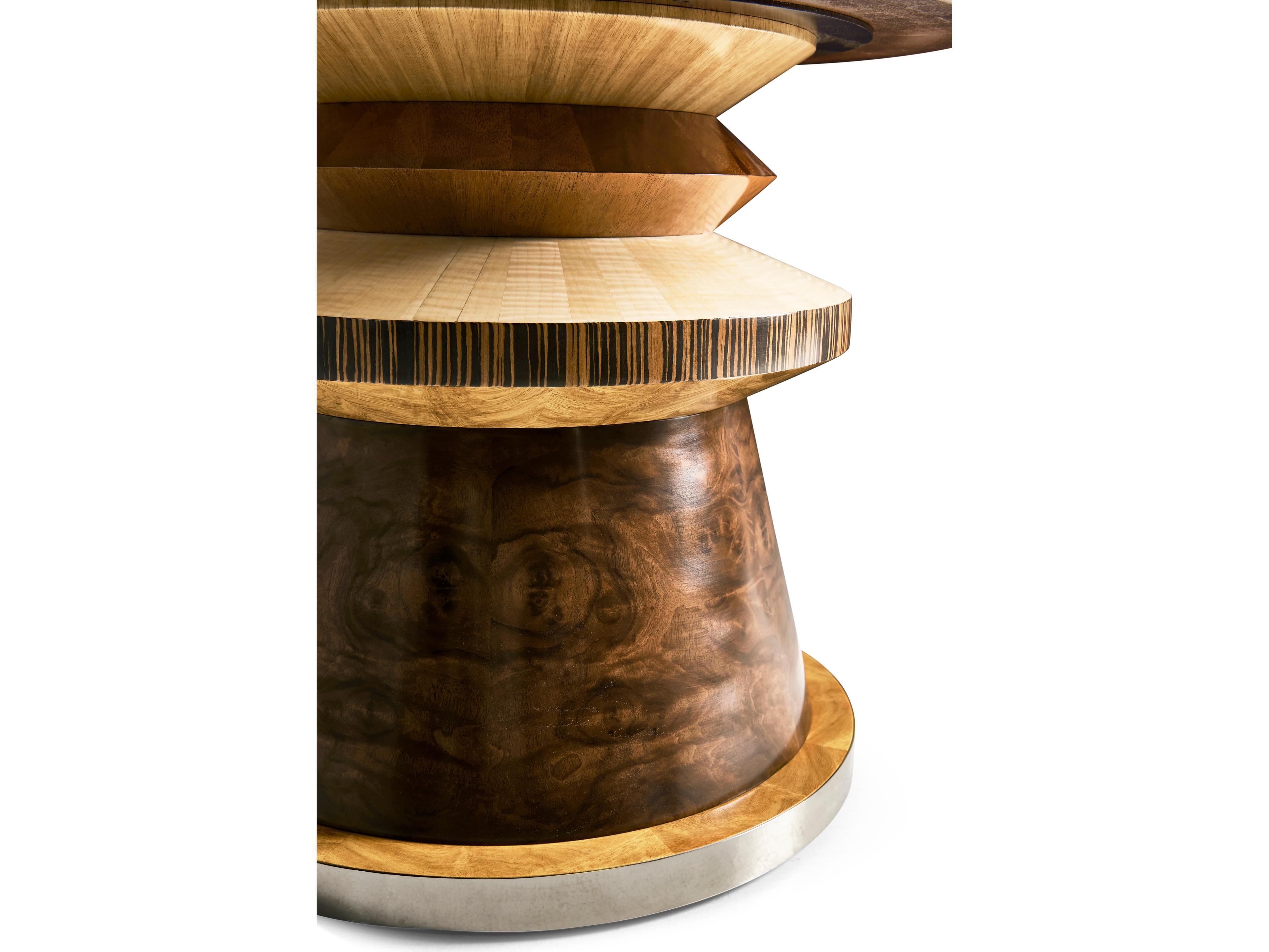 Jonathan Charles Jc Modern Round Marble Mingle Mangle Coffee Table