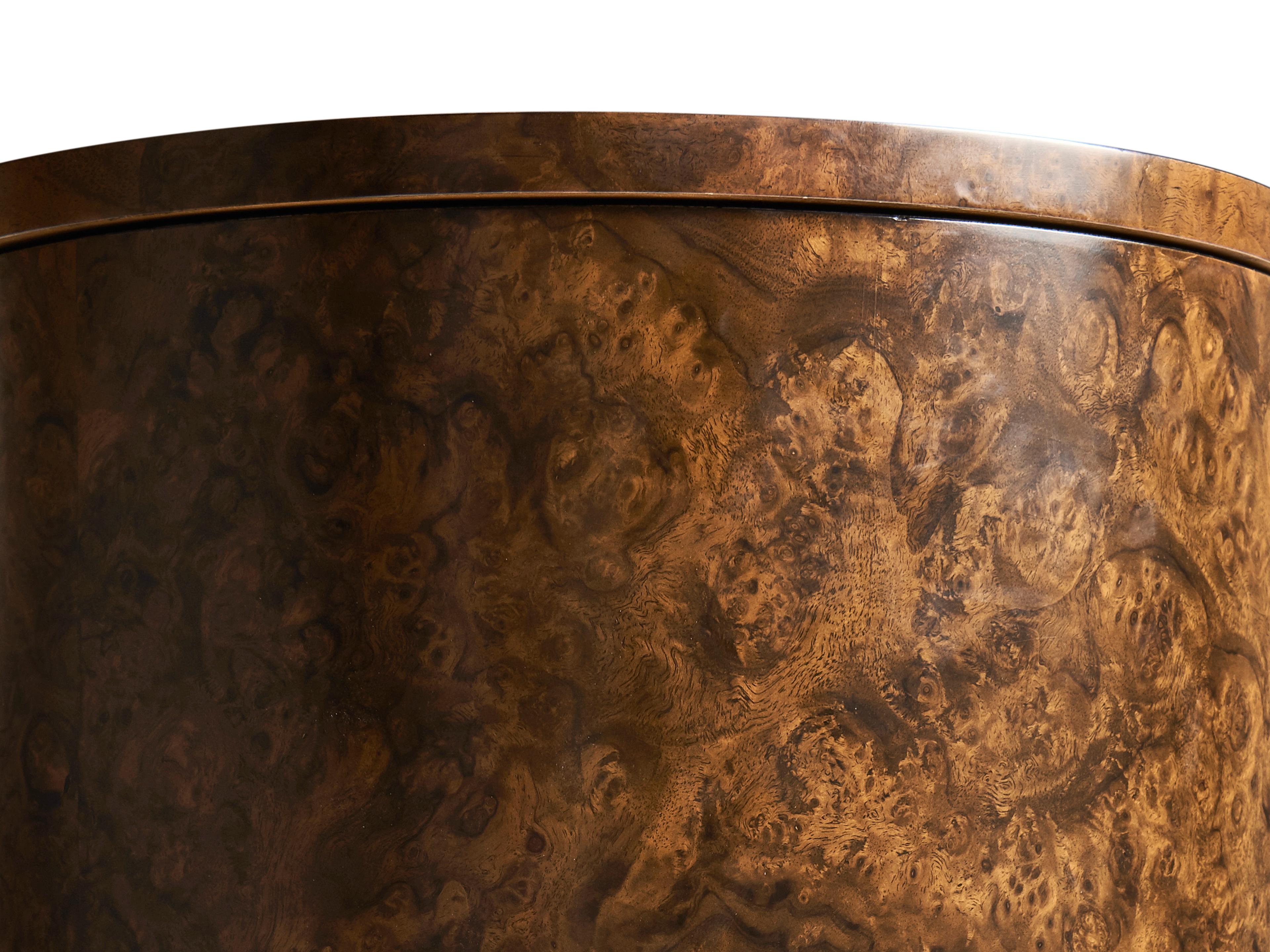 Jonathan Charles Jacques Round Wood Walnut Burl End Table