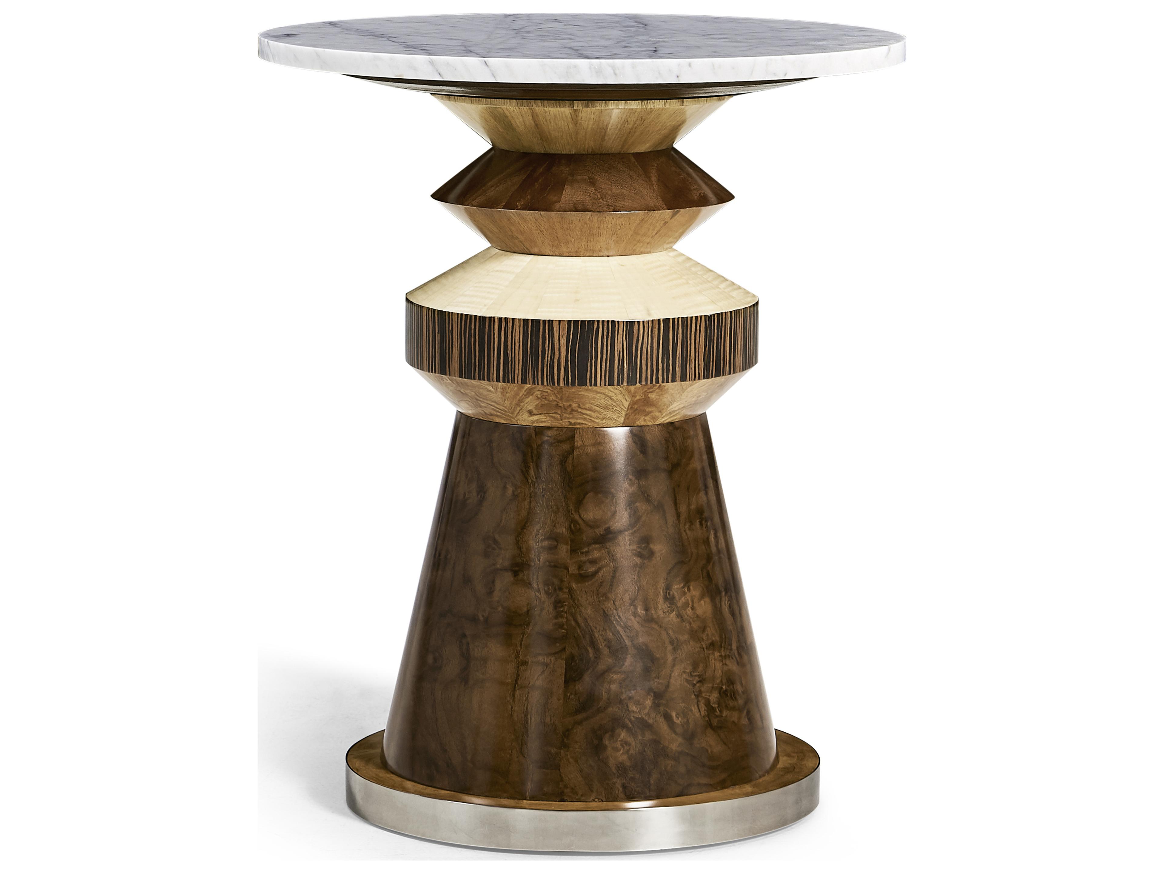 Jonathan Charles Jc Modern Round Marble Mingle Mangle End Table