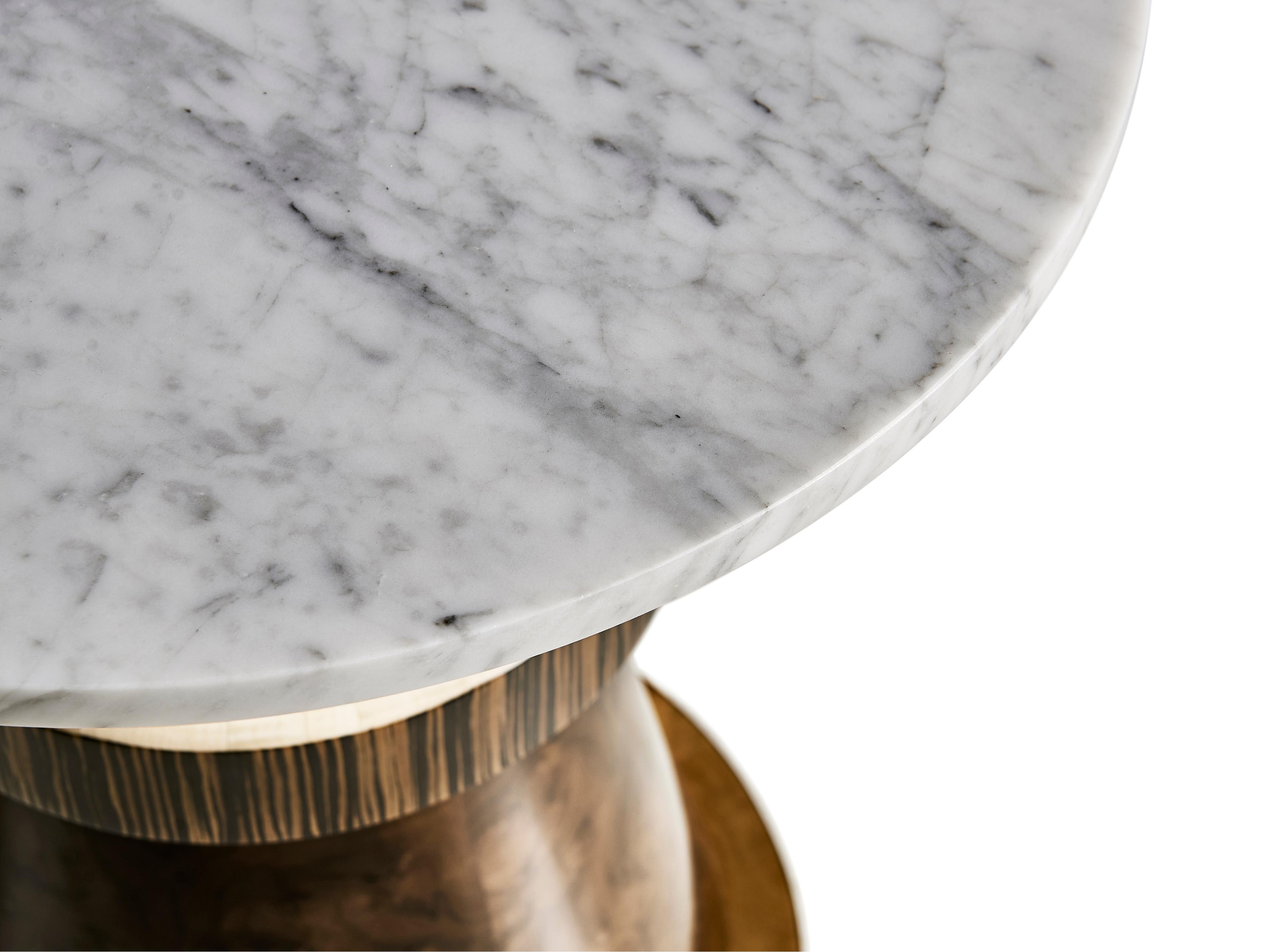 Jonathan Charles Jc Modern Round Marble Mingle Mangle End Table