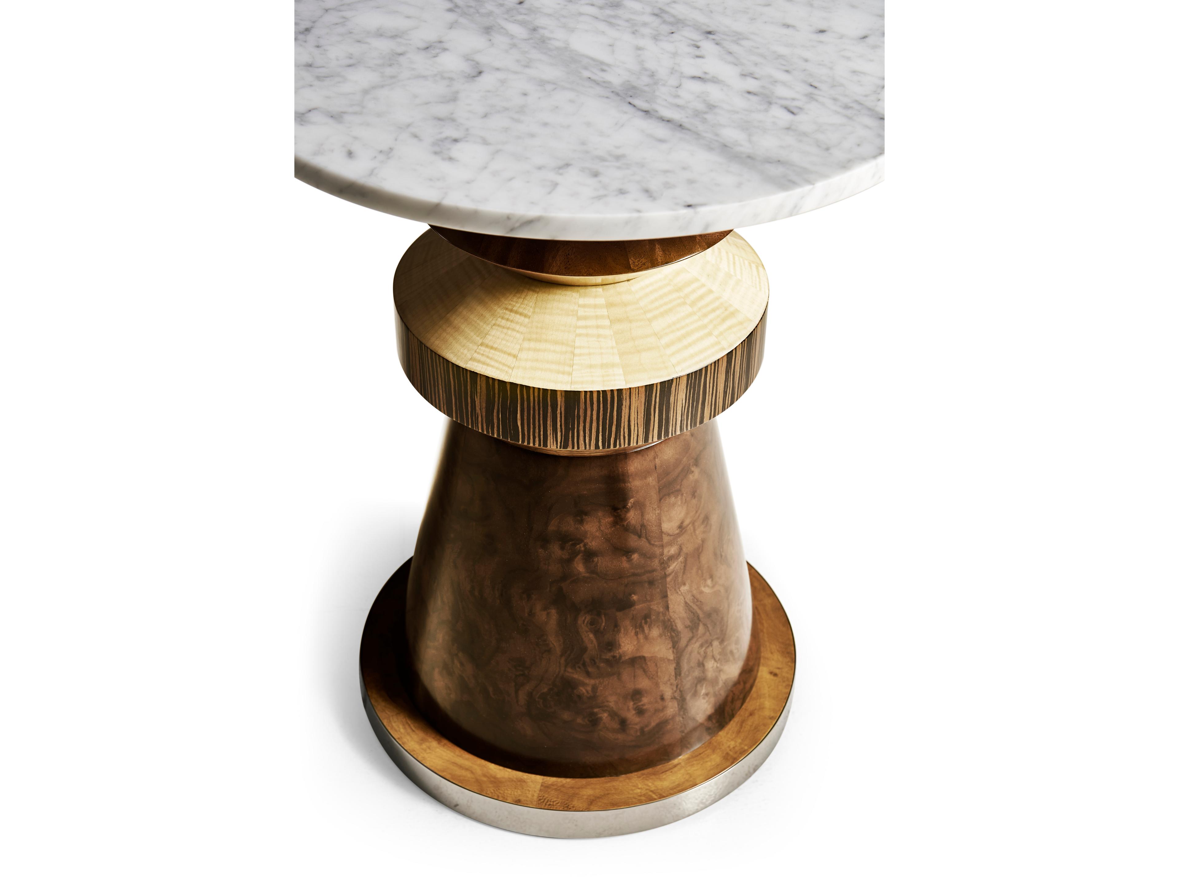 Jonathan Charles Jc Modern Round Marble Mingle Mangle End Table