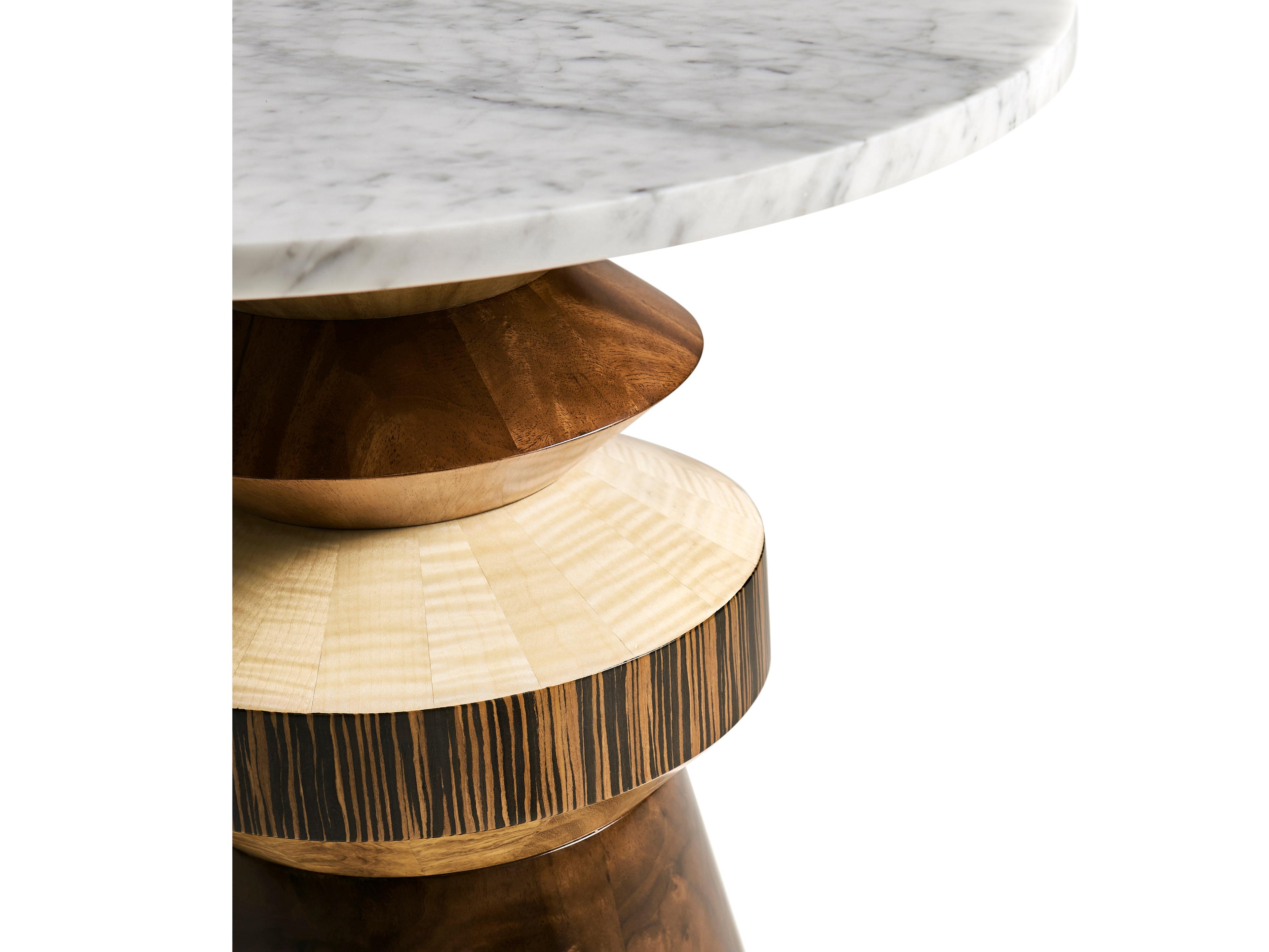 Jonathan Charles Jc Modern Round Marble Mingle Mangle End Table
