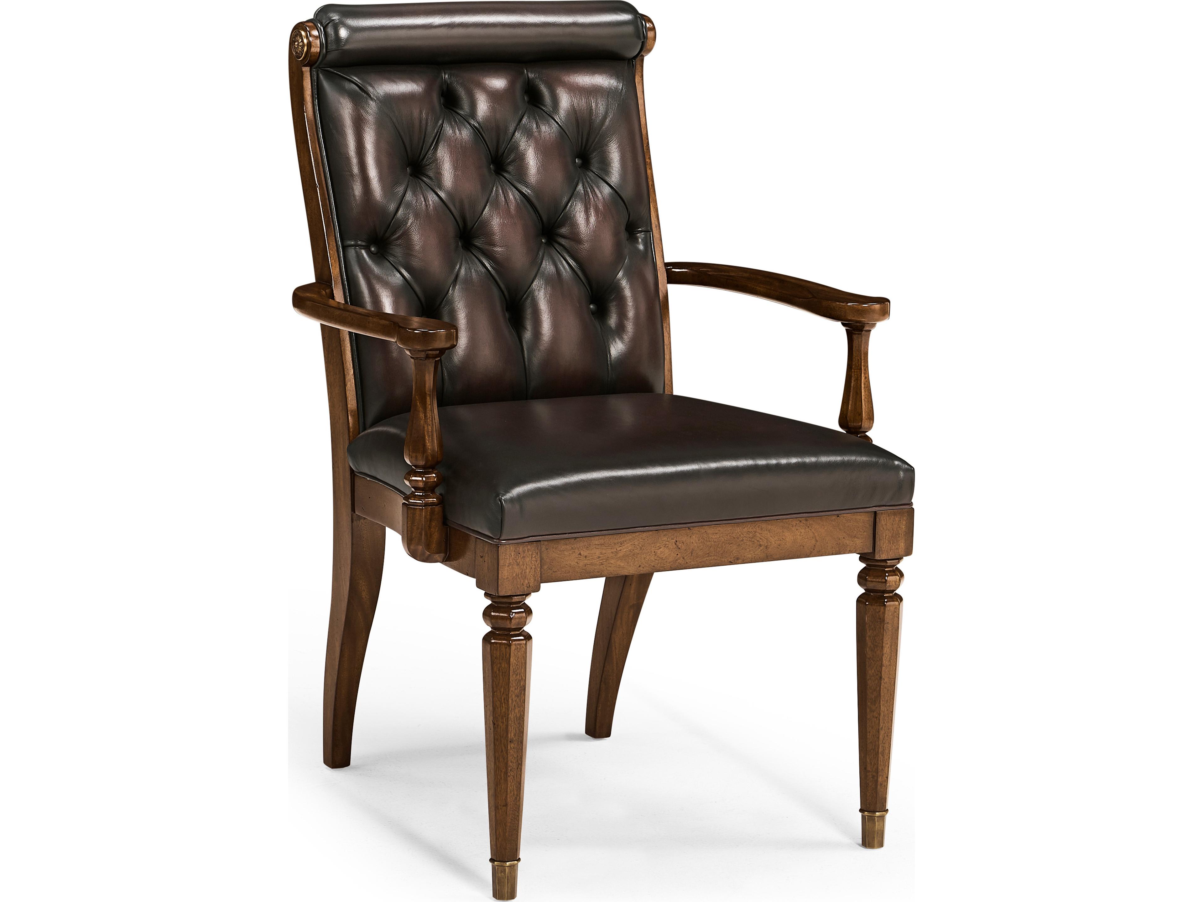 Viceroy Brown Leather Arm Dining Chair